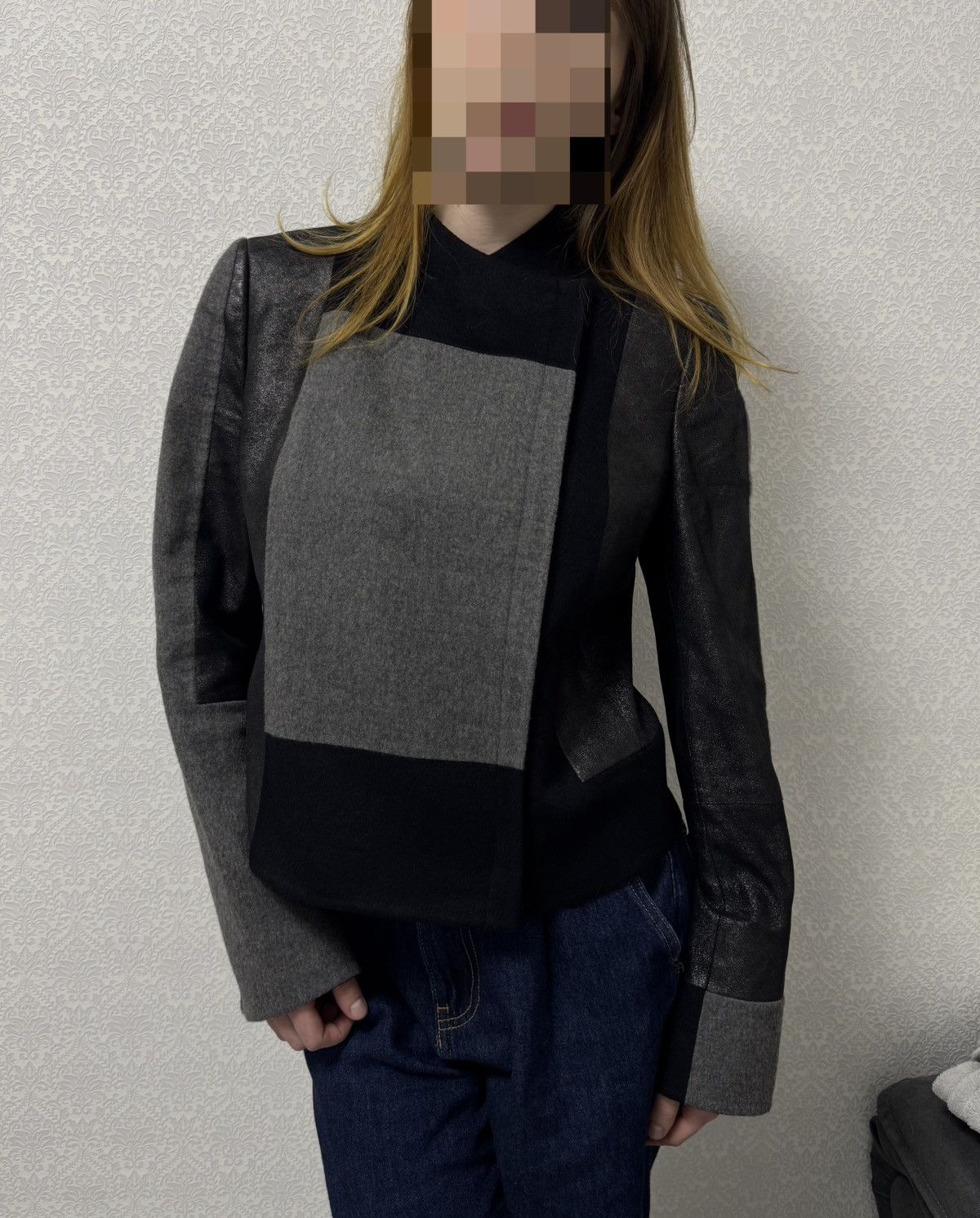 Akris Akris Asymmetric Mixed-Media Wool & Calf Leather Jacket Size M / US 6-8 / IT 42-44 - 19 Thumbnail
