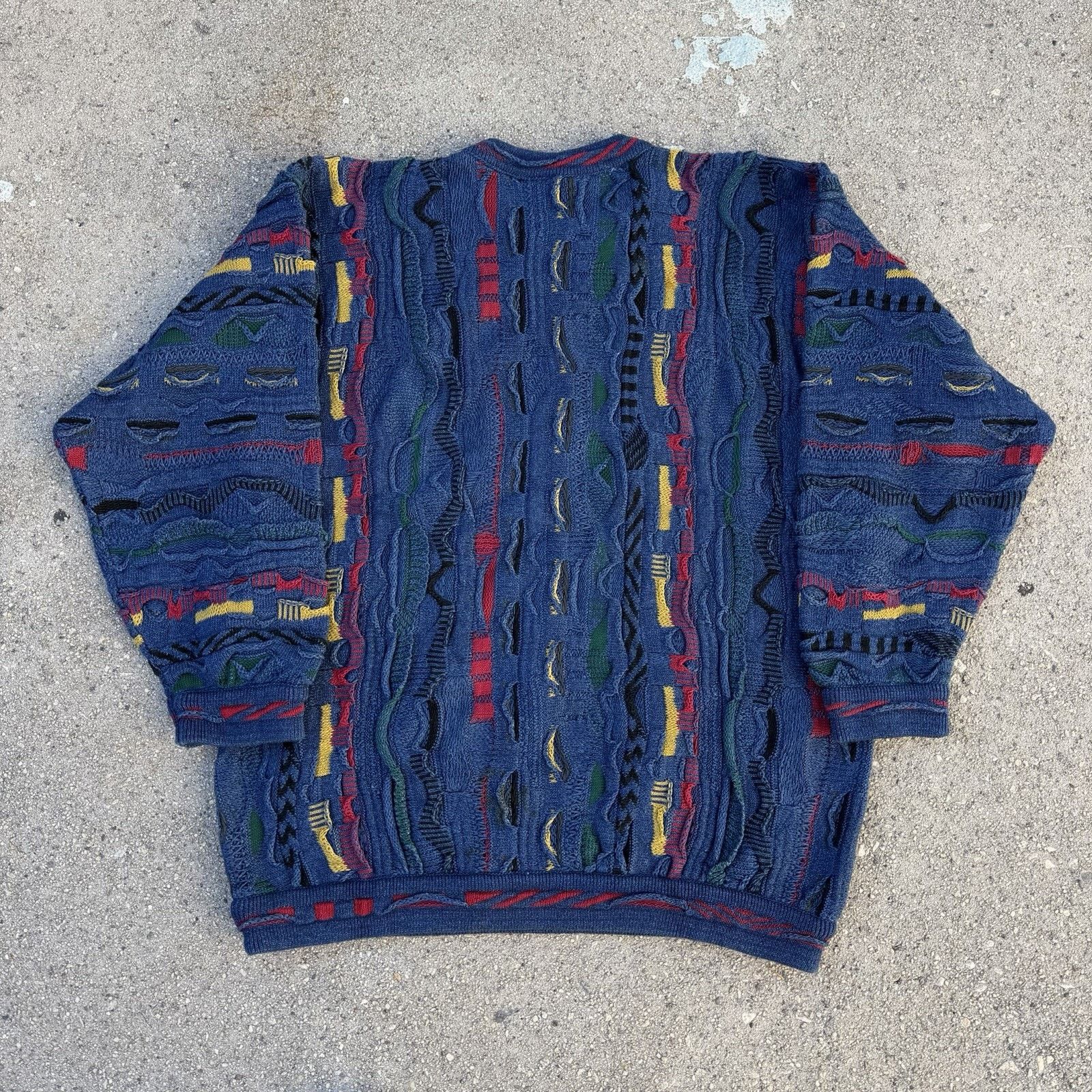 Coogi × Vintage Vintage Coogi Blues Knit Sweater Biggie Smalls Bill Cosby Size US M / EU 48-50 / 2 - 2 Thumbnail