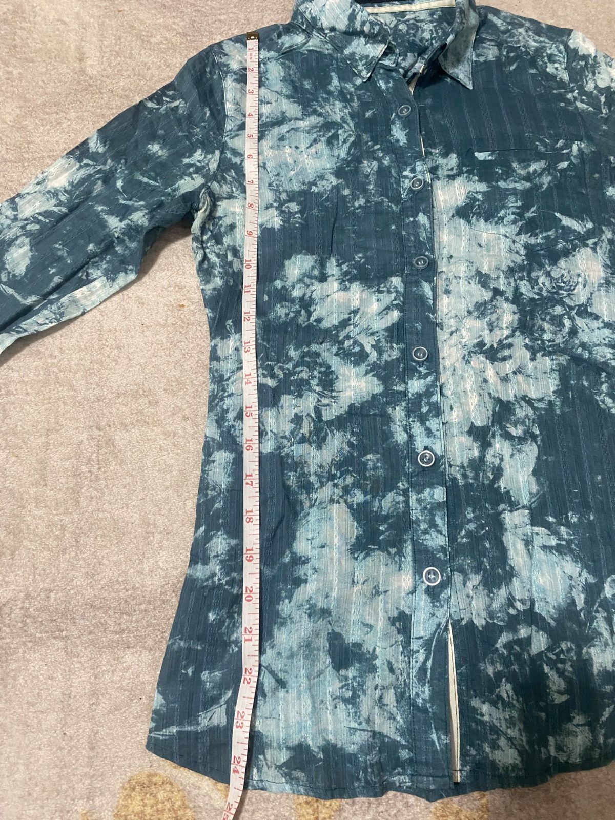 If Six Was Nine 2000s Tornado Mart Tie Dye Floral Button Size US XXS / EU 40 - 4 Thumbnail