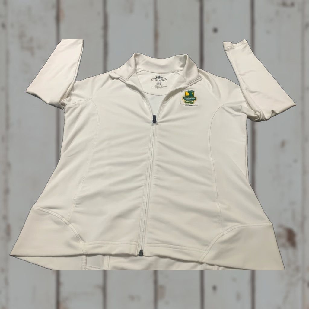 Peter Millar PETER MILLAR Women L Full Zip Jacket Golf White UPF 50+ Regular Fit Wicking Size L / US 10 / IT 46 - 1 Thumbnail