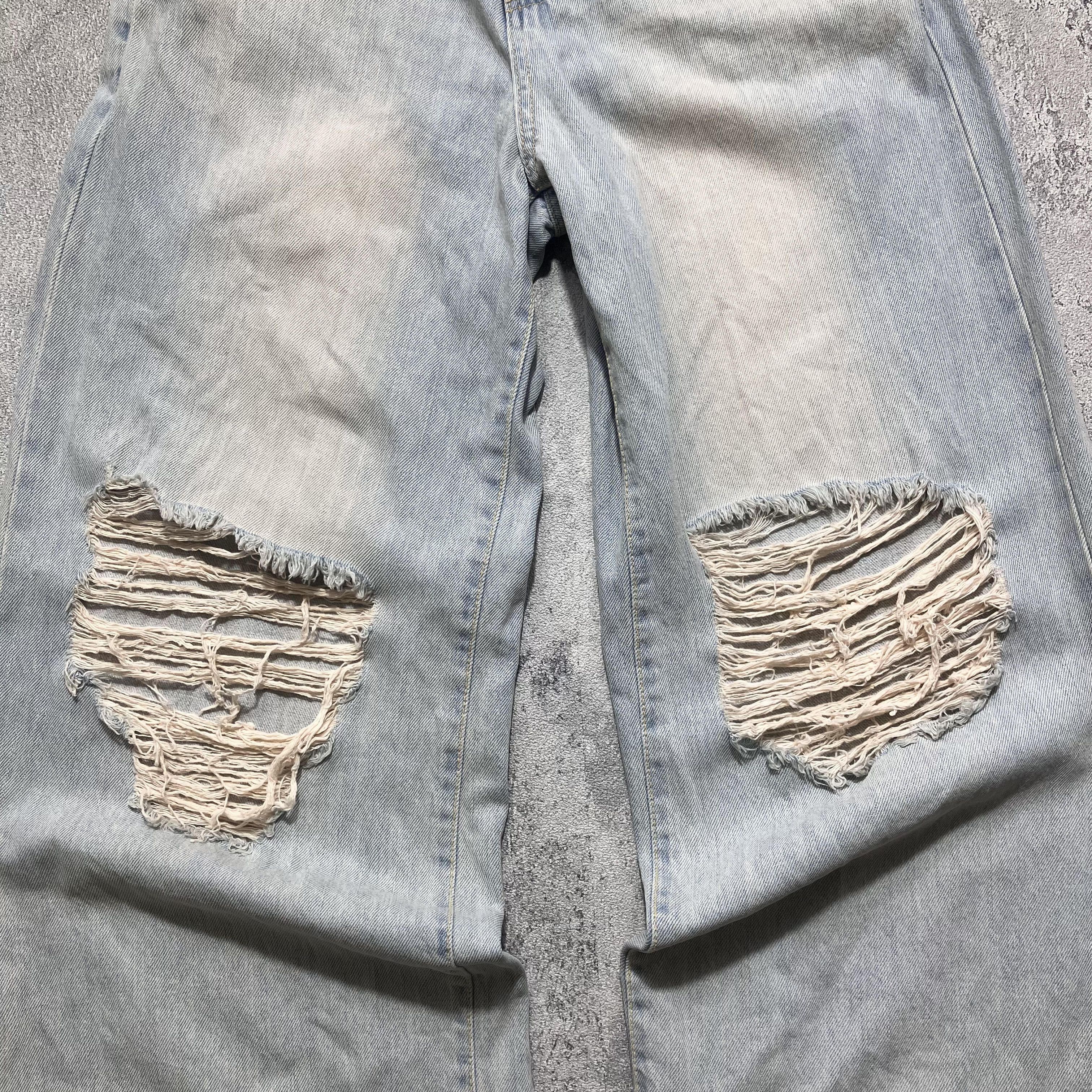 If Six Was Nine L'Essence blue washed distressed baggy jeans Size US 30 / EU 46 - 8 Thumbnail