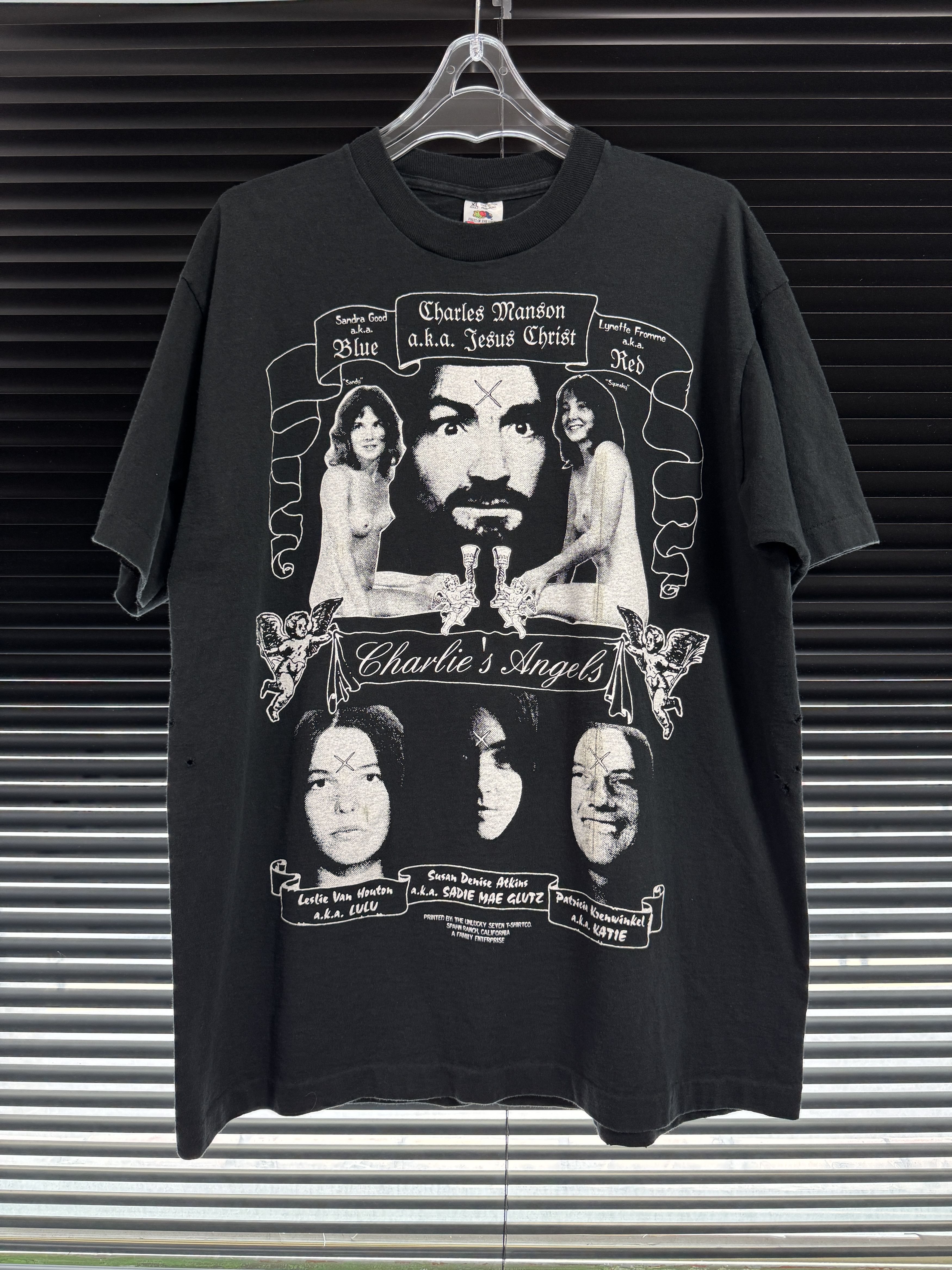 Vintage Vintage 90s Charles Manson & Charlie's Angel Shirt Size US XL / EU 56 / 4 - 1 Thumbnail