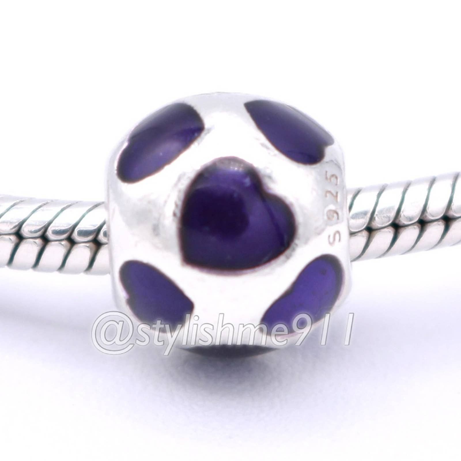 Authentic Pandora Love You Violet Enamel Charm - 790543EN13