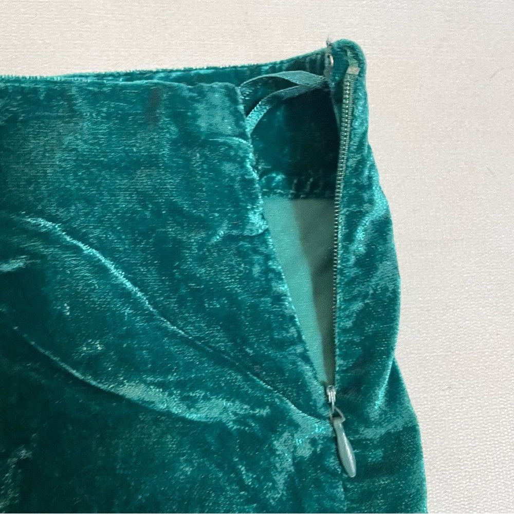 Free People NWT New Free People Annalise Deep Teal Green Velvet Mini Sk Size 32" / US 10 / IT 46 - 8 Thumbnail