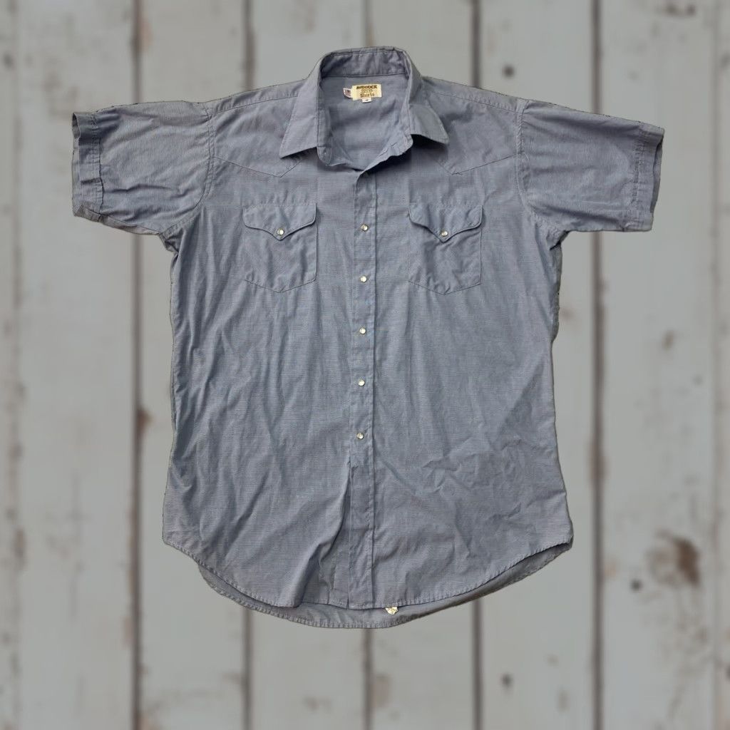 Vintage VINTAGE Ruddock Shirt Mens 18 Blue Pearl Snap Western Rodeo Cowboy Shirt Mens Blue Pearl Snap Western Rodeo Cowboy Size US M / EU 48-50 / 2 - 1 Thumbnail