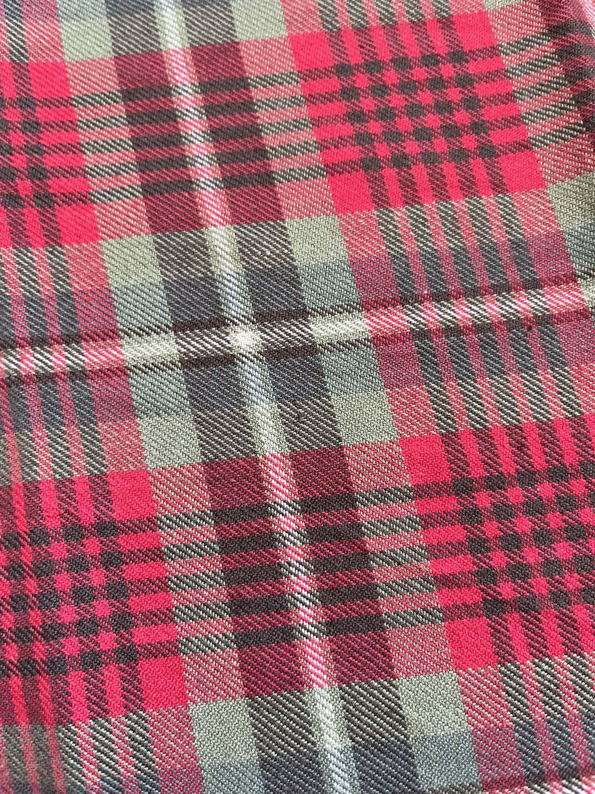 Designer × Japanese Brand × Maharishi Maharishi Unisex Red Plaid Cotton Scarf Size ONE SIZE - 8 Thumbnail