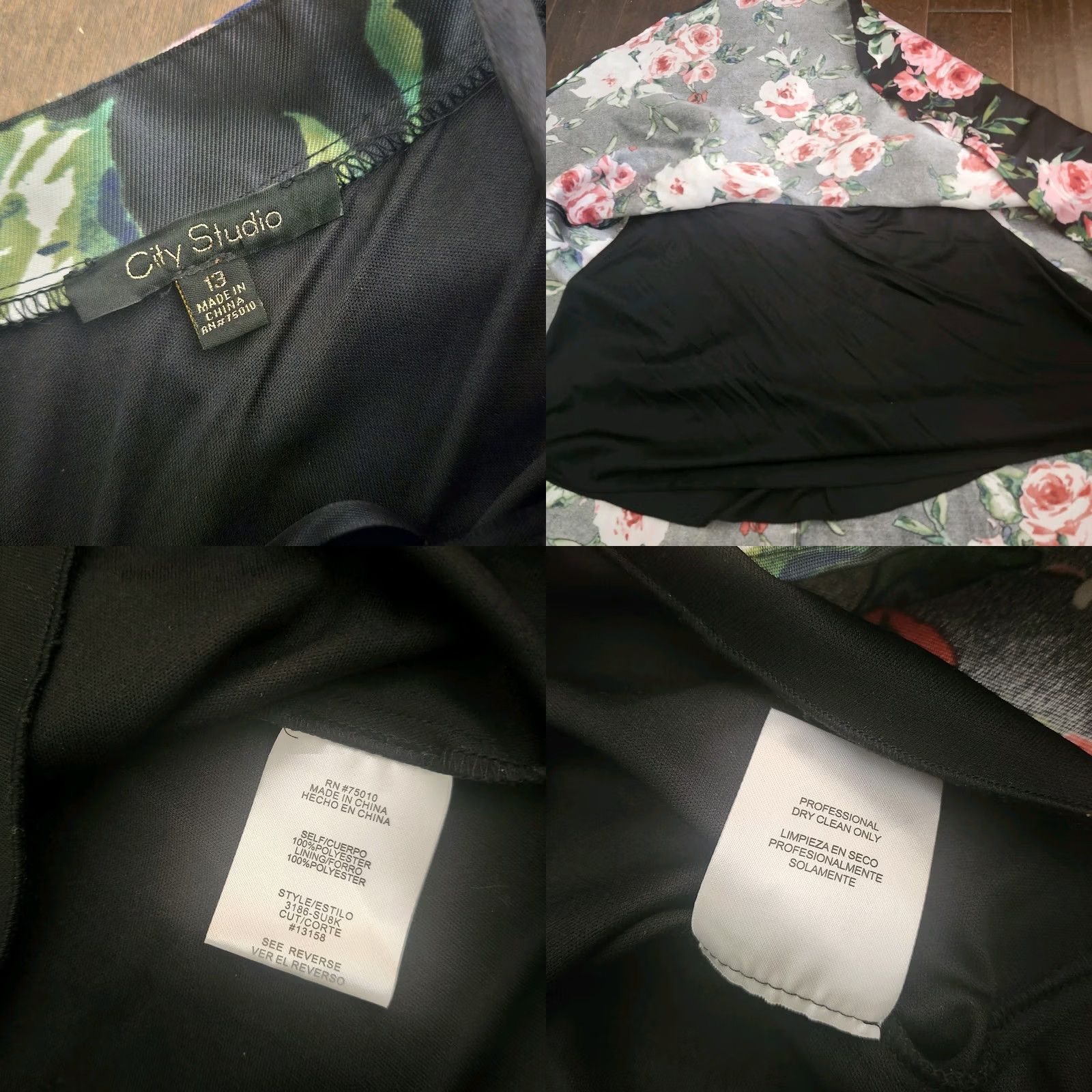 Vintage VINTAGE City Studio ROSE Black Rose Floral Party Skirt NWT - Size 13 Size 34" / US 12 / IT 48 - 9 Thumbnail