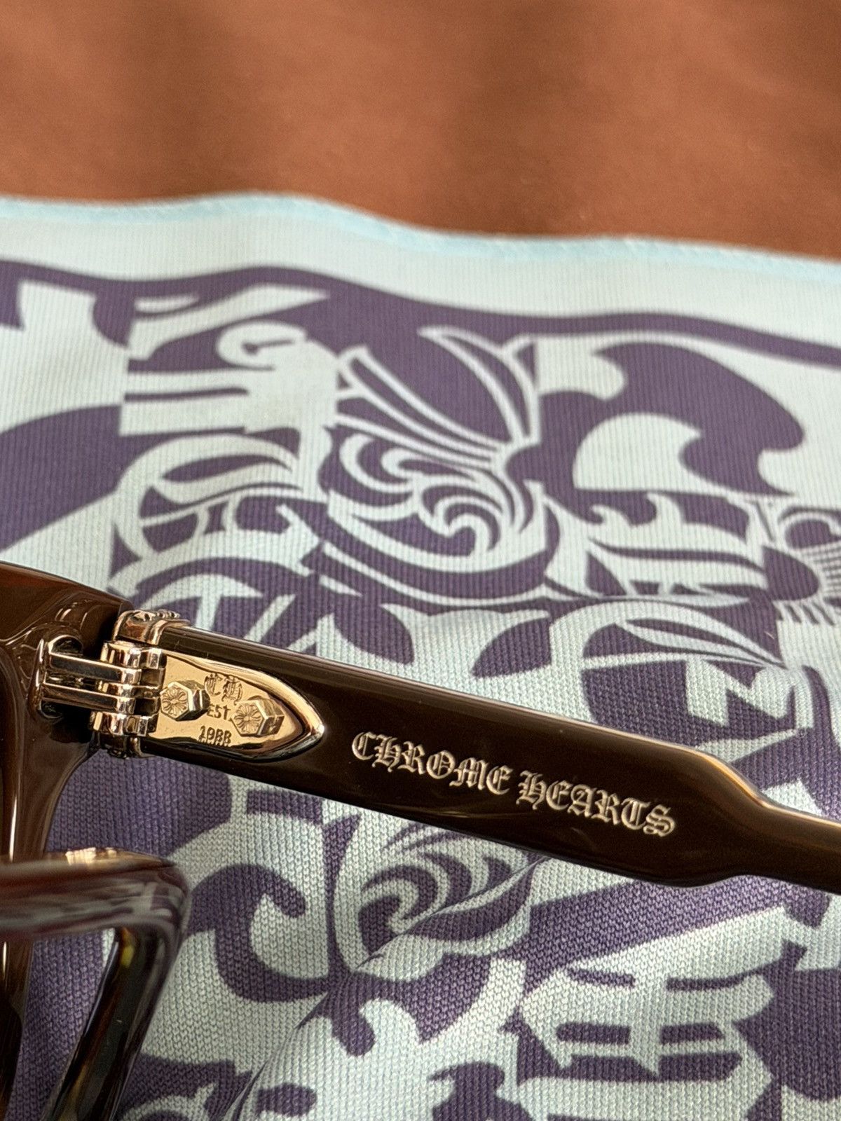 Chrome Hearts AMBIDIXTROUS Glasses Brown & Sterling Silver Size ONE SIZE - 7 Thumbnail