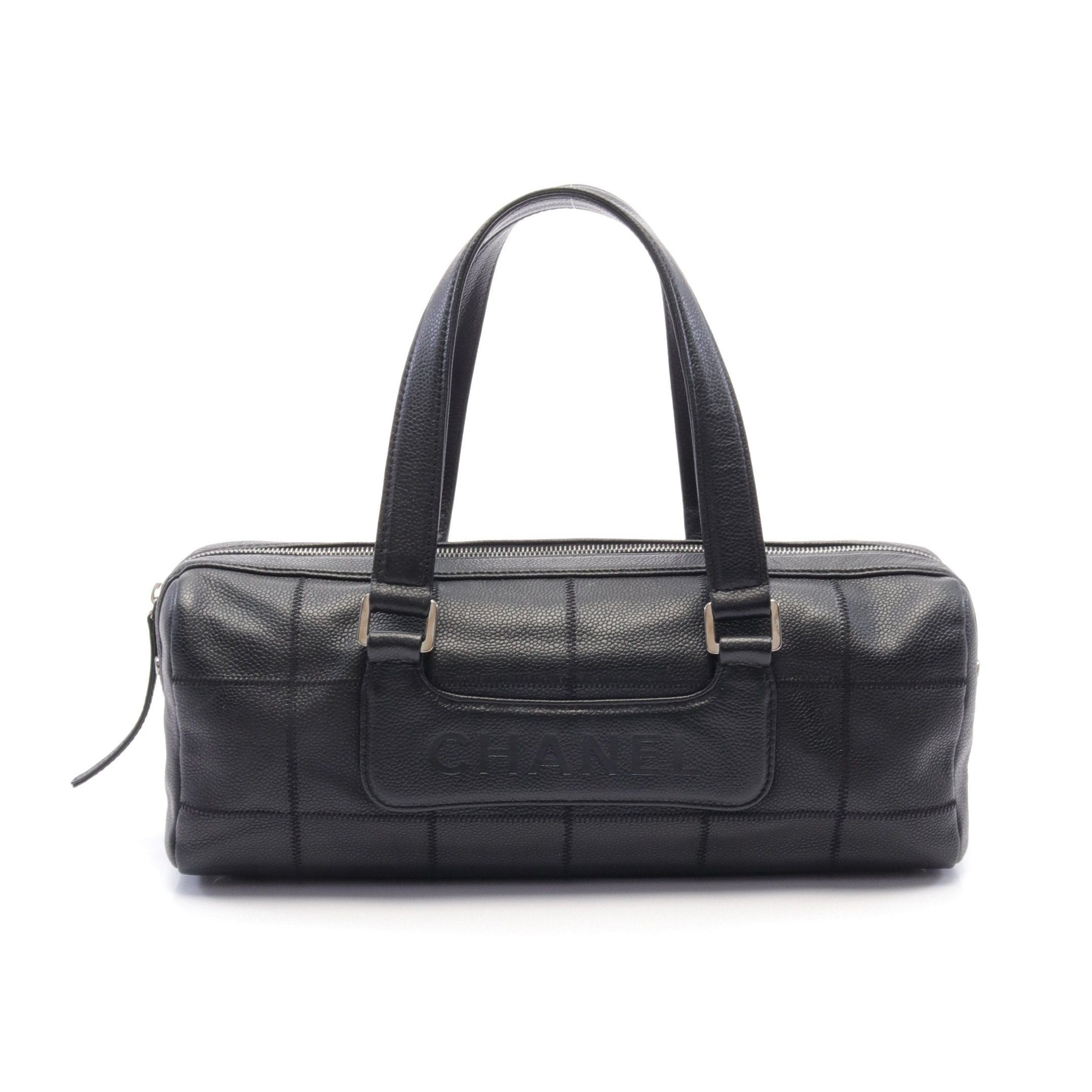 Chanel Chanel Chocolate Bar Handbag Mini Boston Bag Caviar Skin Black Silver Hardware Size ONE SIZE - 1 Thumbnail