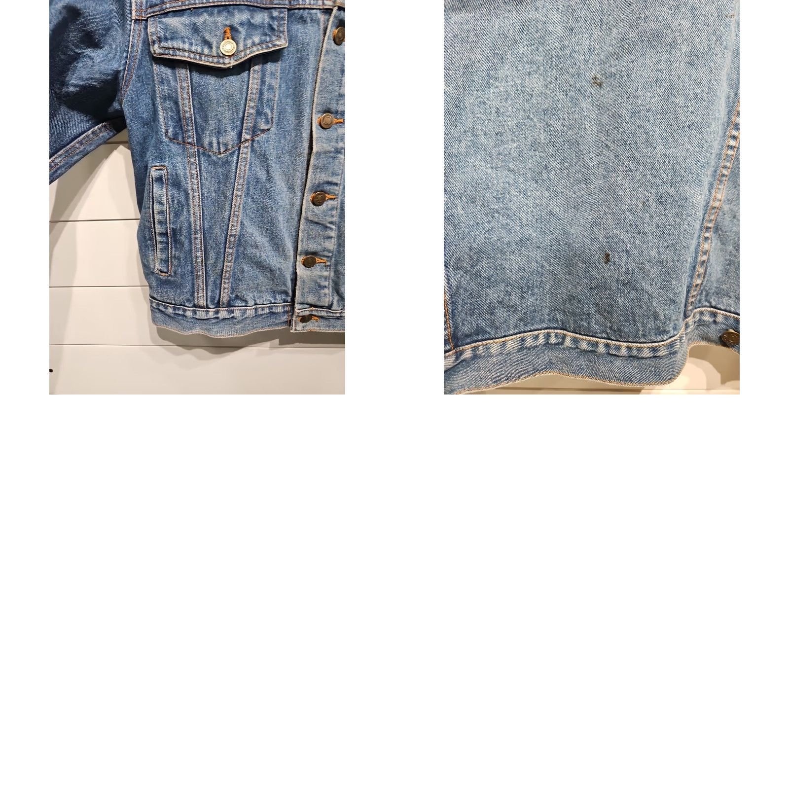 Denime VINTAGE Windbreaker Denim Western Rancher Cowboy Bomber Jacket Coat Mens Large Denim Jacket Blue Windbreaker Mens L Cowboy Western Style Varsity? Size US 33 - 8 Thumbnail