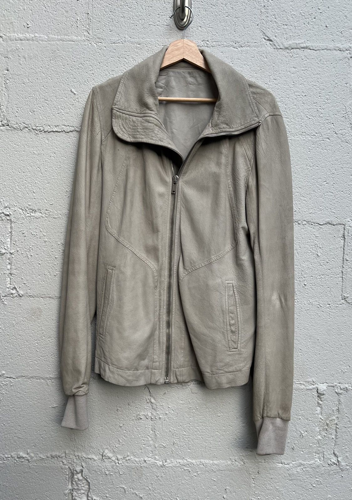 Rick Owens SS12 Rick Owens Blistered Leather High Neck Intarsia Jacket Size US L / EU 52-54 / 3 - 6 Thumbnail