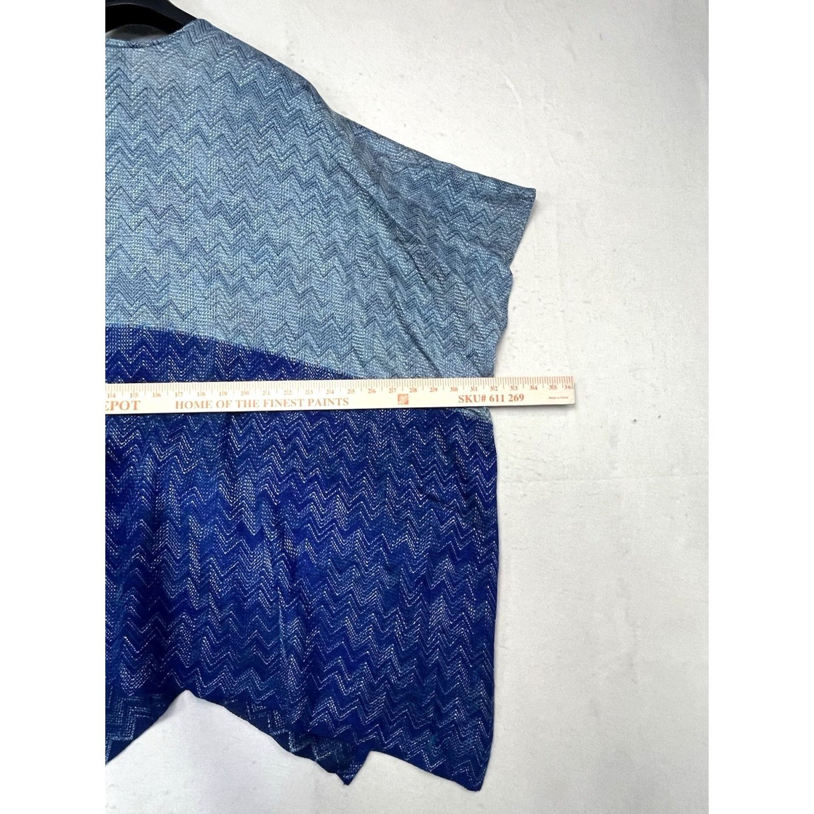 Vince Camuto Vince Camuto Poncho Cape Oversized Cardigan One Size Blue Womens Tasseled Multicolor Overcoat Poncho Capes Styles: Overcoat (Metal Theme) Size ONE SIZE - 3 Thumbnail