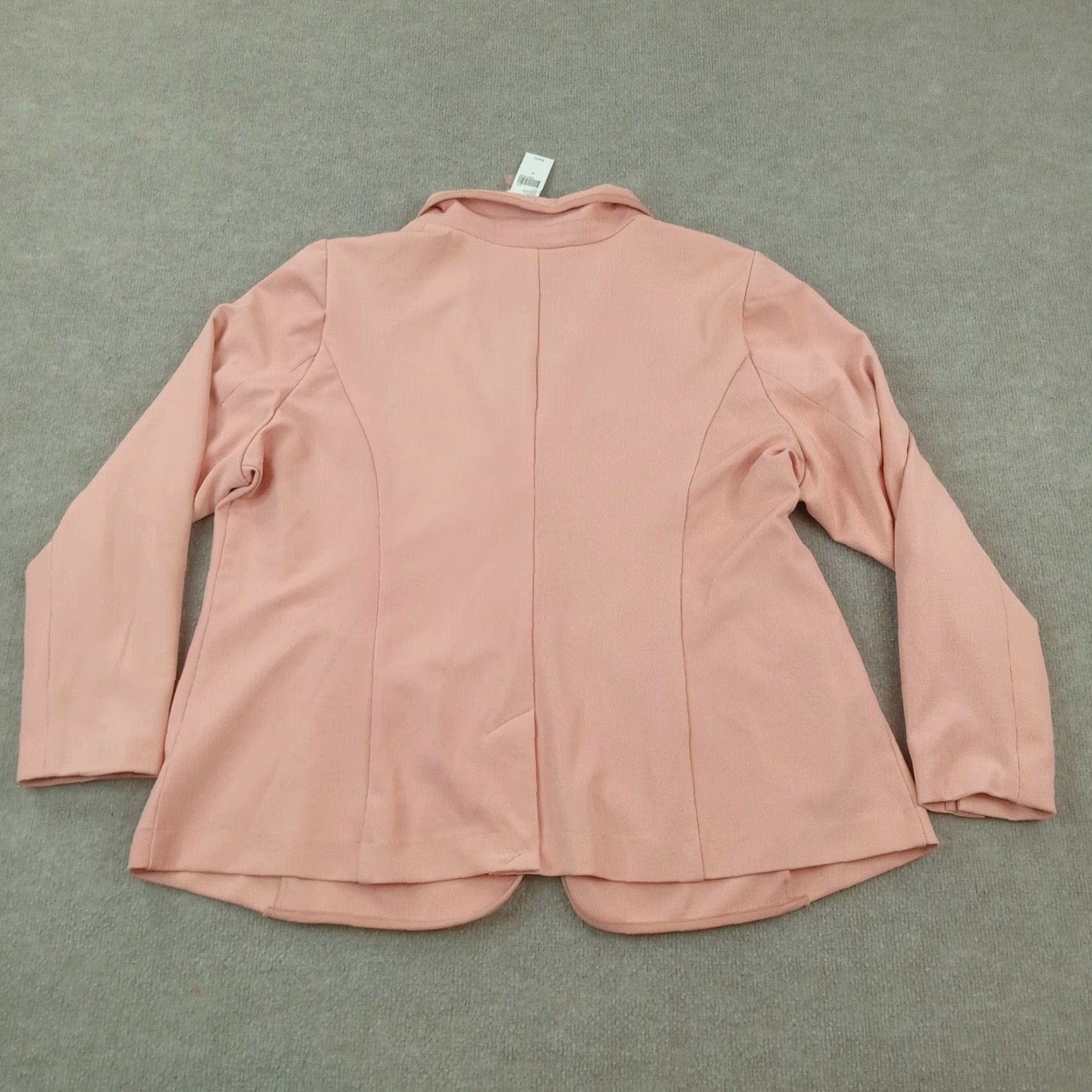 Vintage Lane Bryant Womens Blazer Pink Suit Jacket Size 24 Plus Stretch One-Button Long Sleeve Classic Business Casual Fall Spring Summer Winter Womens Size 4XL / US 24-26 - 8 Thumbnail