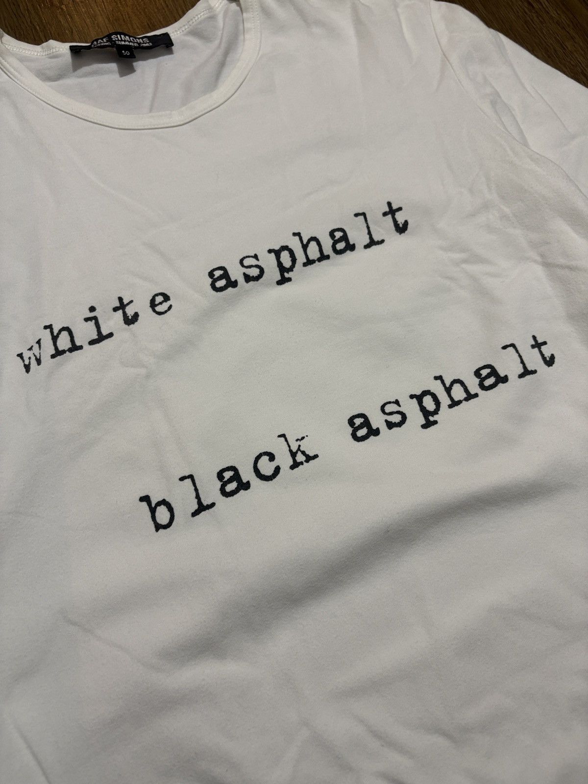 Raf Simons RAF SIMONS SS 2003 White Asphalt Black Asphalt Tee Size US M / EU 48-50 / 2 - 15 Thumbnail