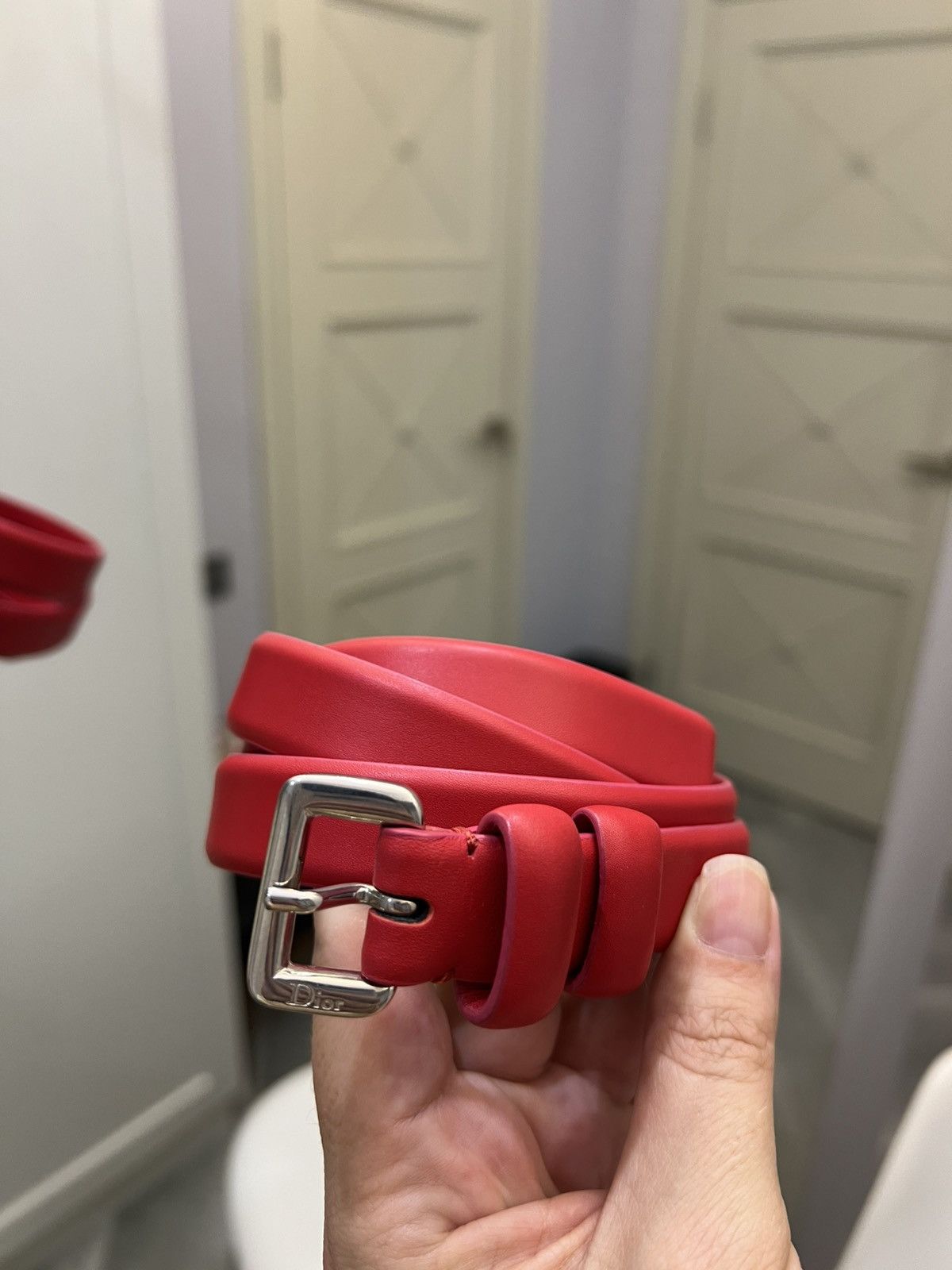 Dior Dior Red Leather belt Women’s Size 42 Size ONE SIZE - 14 Thumbnail