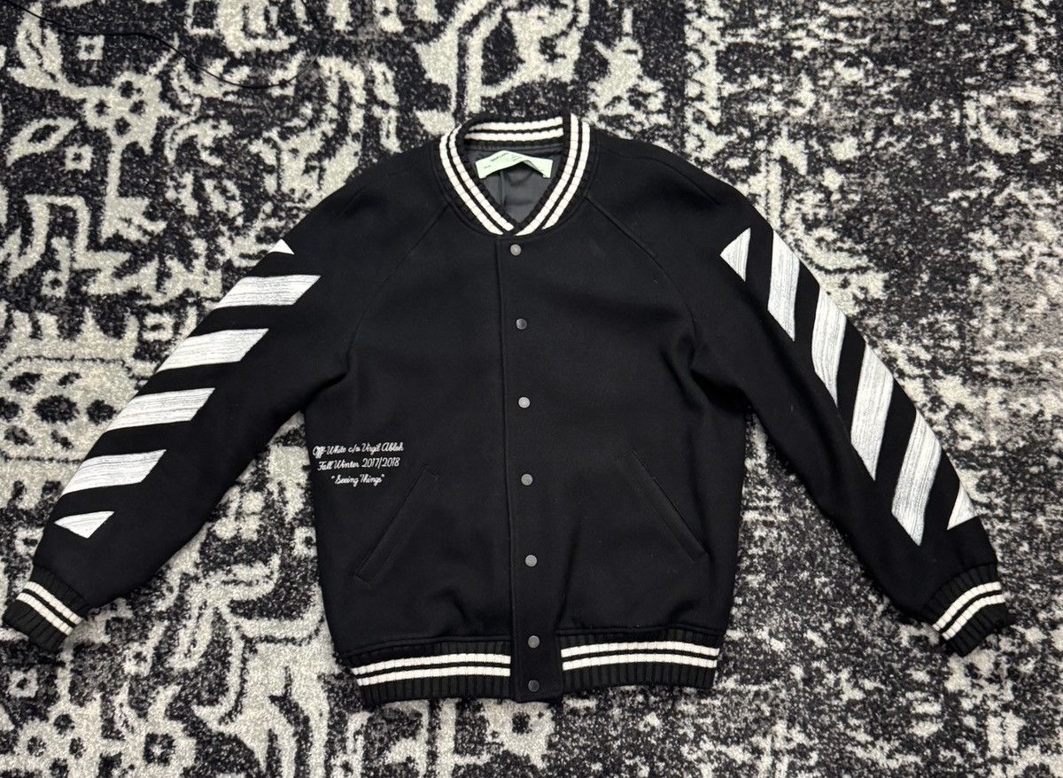 Off-White Virgil Abloh Off-White “Seeing Things” Varsity Bomber Jacket Size US L / EU 52-54 / 3 - 1 Thumbnail