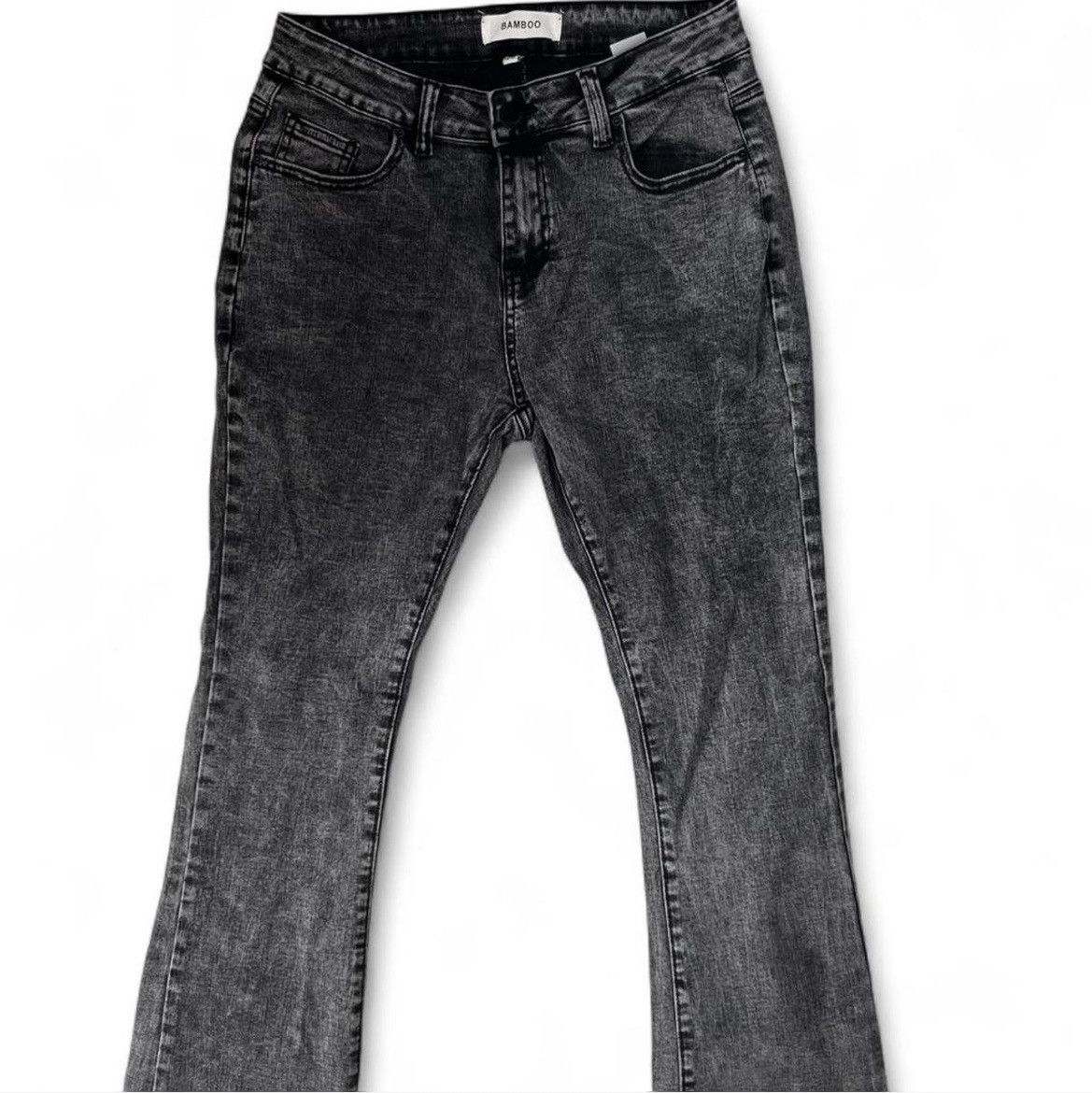 Other Y2K Bamboo Washed Black Slim Bootcut Jeans - Women's 11/12 Size 34" / US 12 / IT 48 - 2 Thumbnail