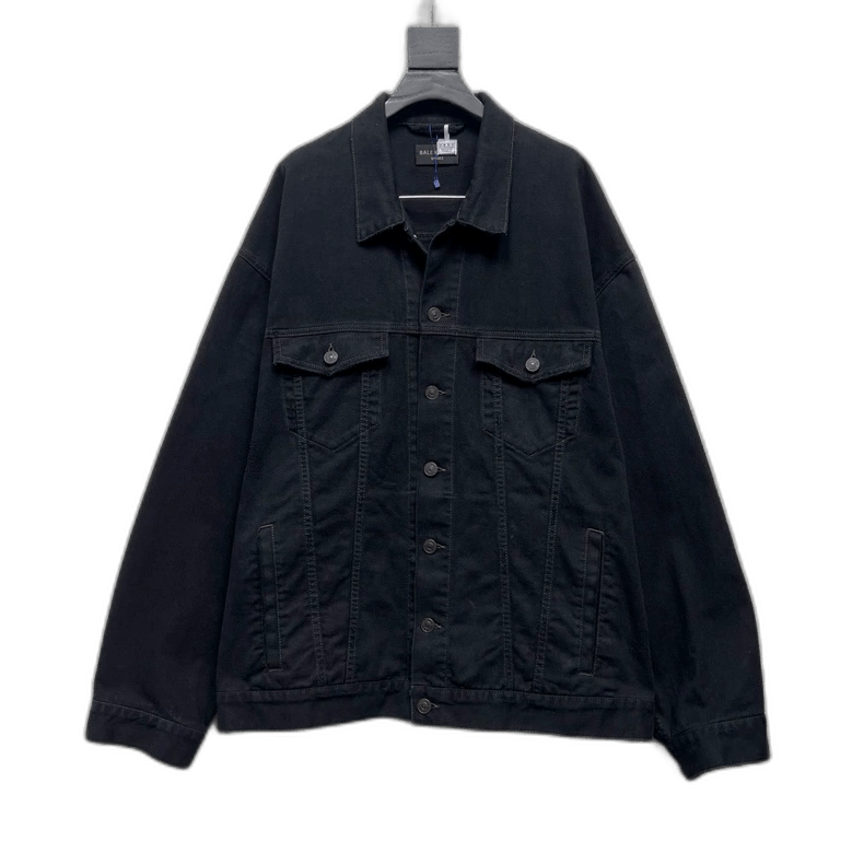 Balenciaga Balenciaga Black Denim Jacket with Graffiti Logo Size US L / EU 52-54 / 3 - 1 Thumbnail