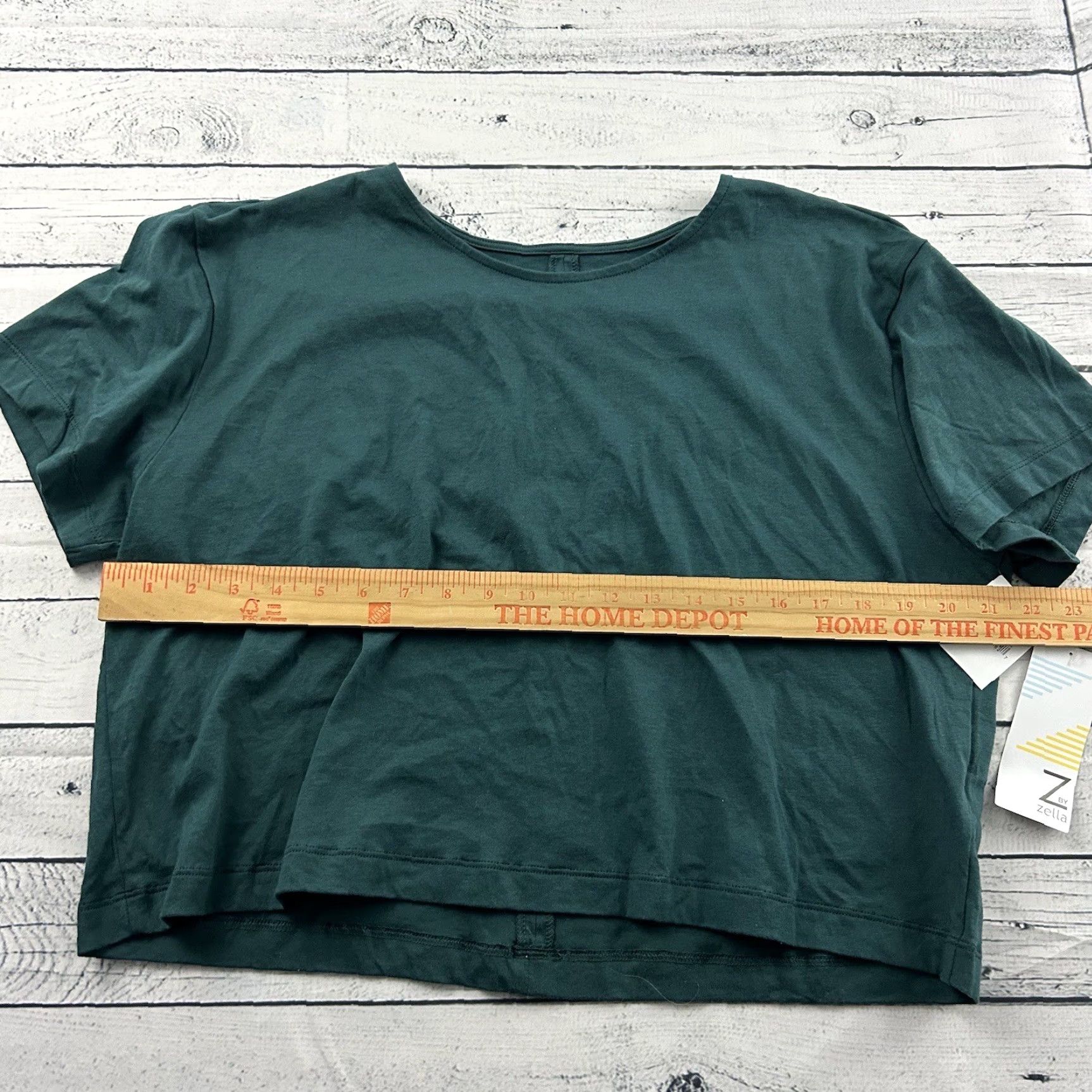 Vintage Z By Zella T Shirt Short Sleeve Open Back Womens Large Green Moss Size L / US 10 / IT 46 - 4 Thumbnail