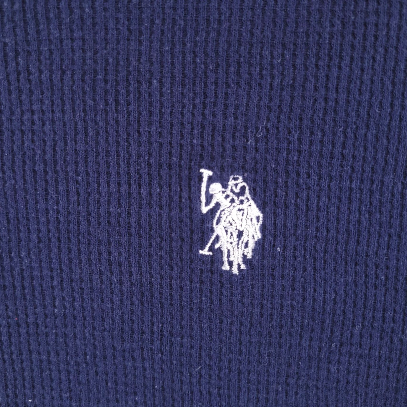 Vintage US Polo ASSN Shirt Mens Large Blue Thermal Waffle Sleep Lounge Long Sleeve Size US L / EU 52-54 / 3 - 2 Thumbnail