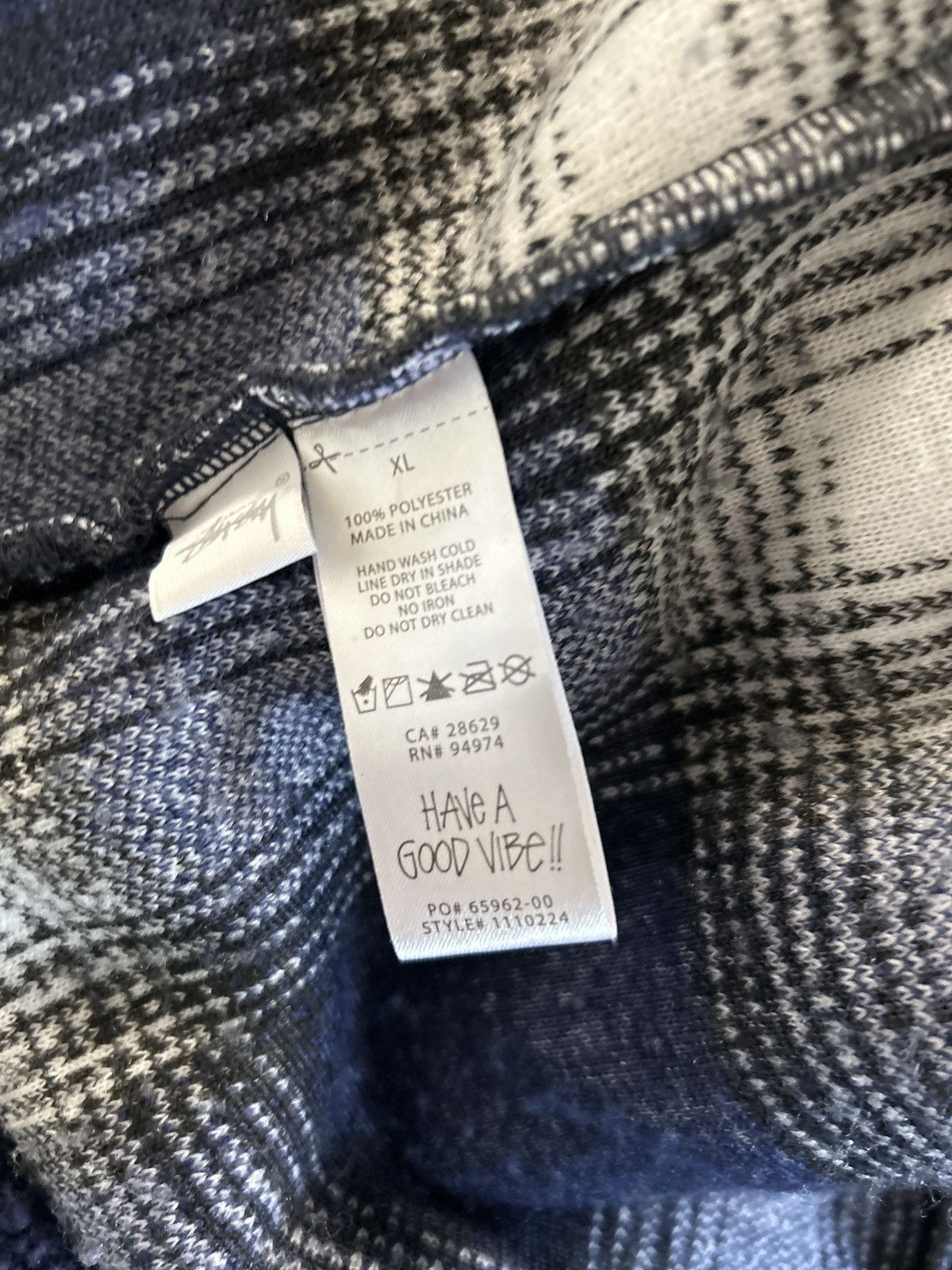 Stussy Stussy Shadow Plaid Sherpa Zip Shirt NAVY / XL | Grailed
