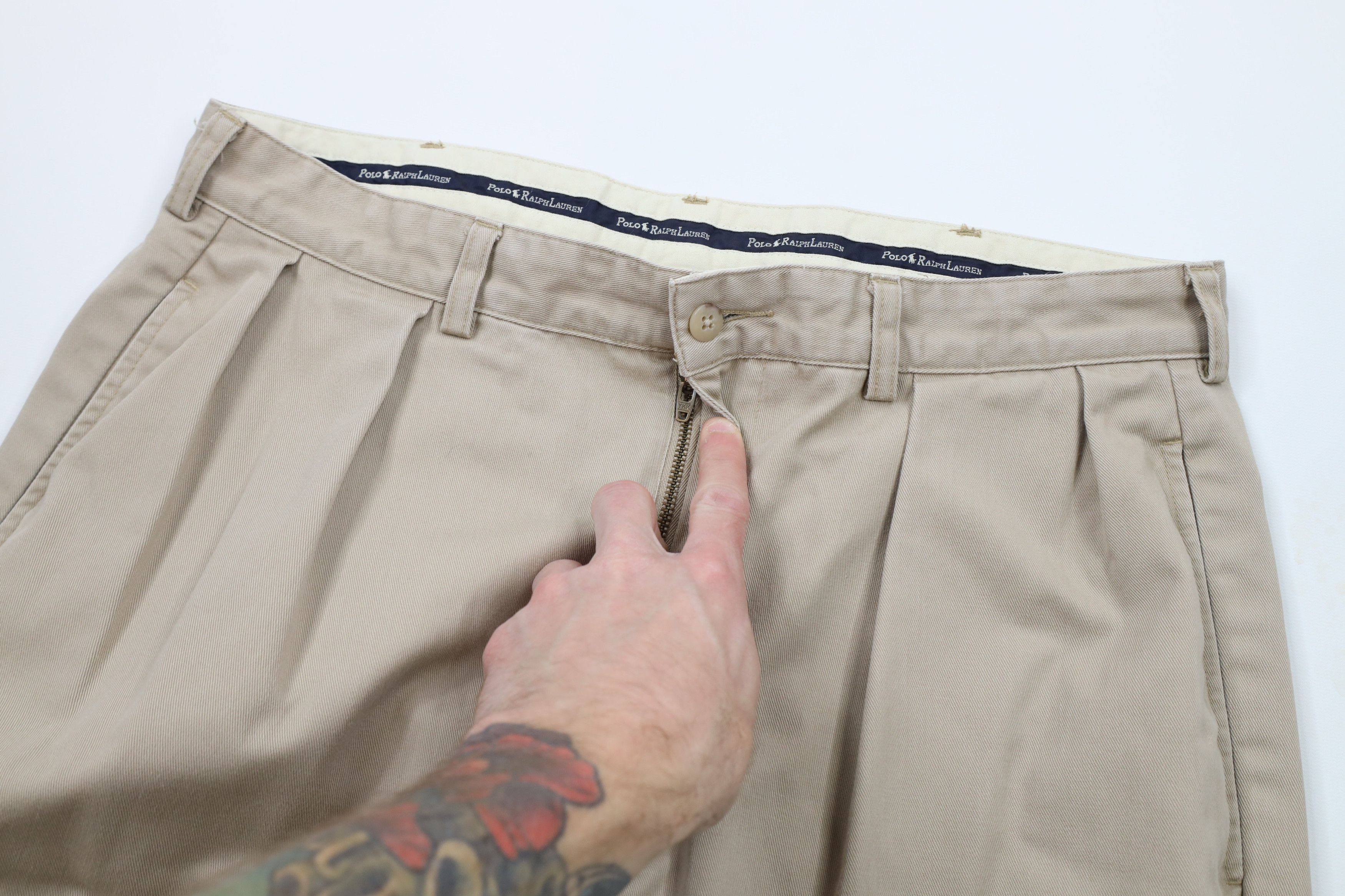 Ralph Lauren × Vintage Vintage 90s Ralph Lauren Wide Leg Chino Pants Trousers Size US 34 / EU 50 - 6 Thumbnail