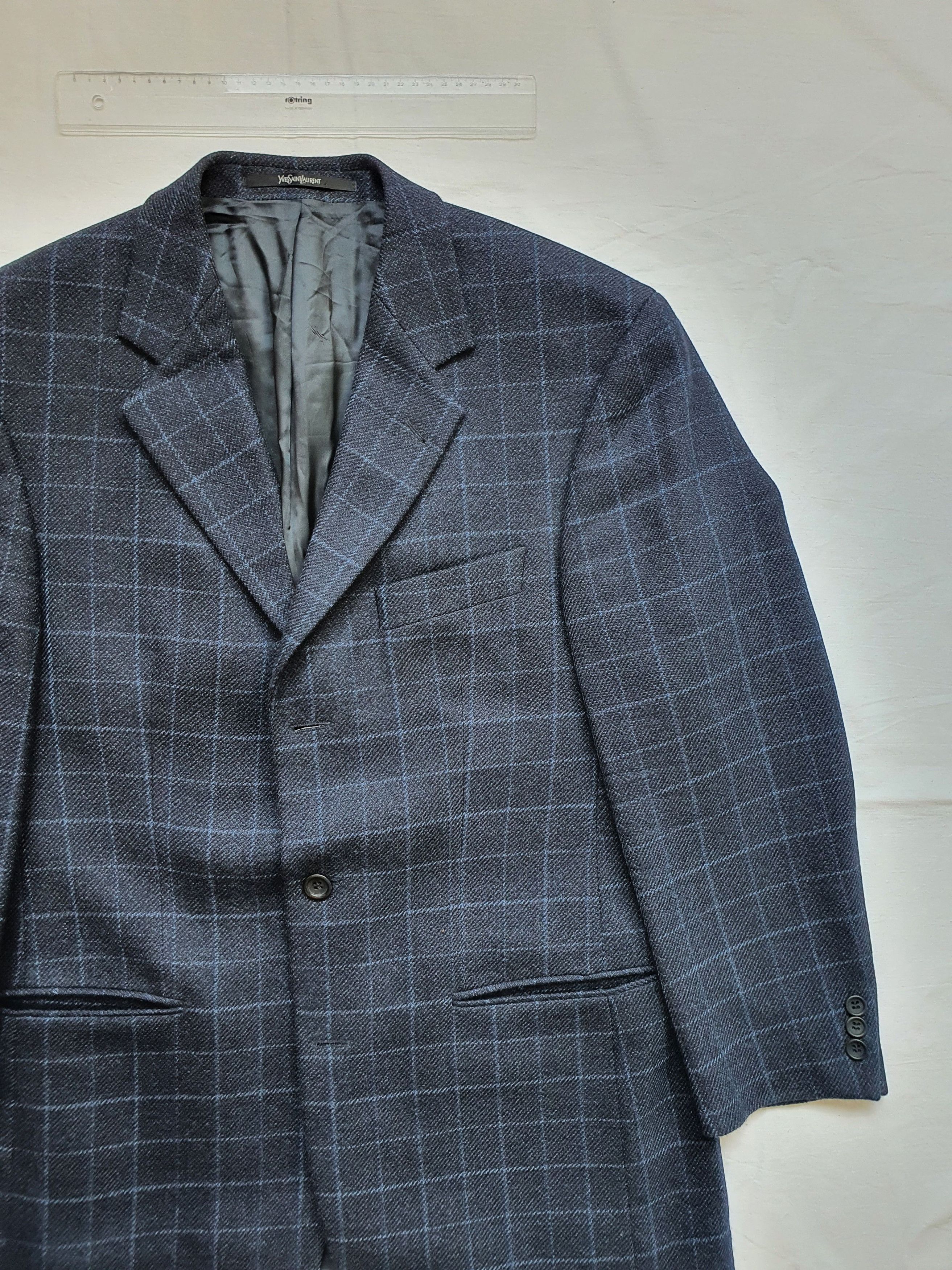 Yves Saint Laurent Vintage (80s 90s) Windowpane Sports Coat Jacket Size 40R - 3 Thumbnail
