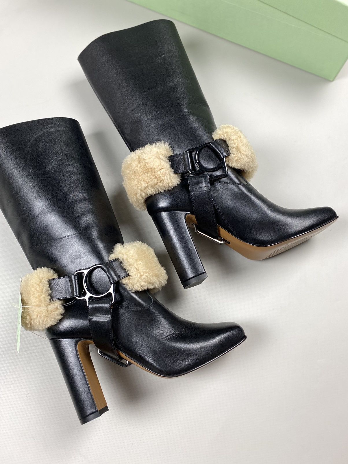 Off-White New! Off-White For Riding ladies Leather Boots Shoes Size 37 Size US 7 / IT 37 - 8 Thumbnail