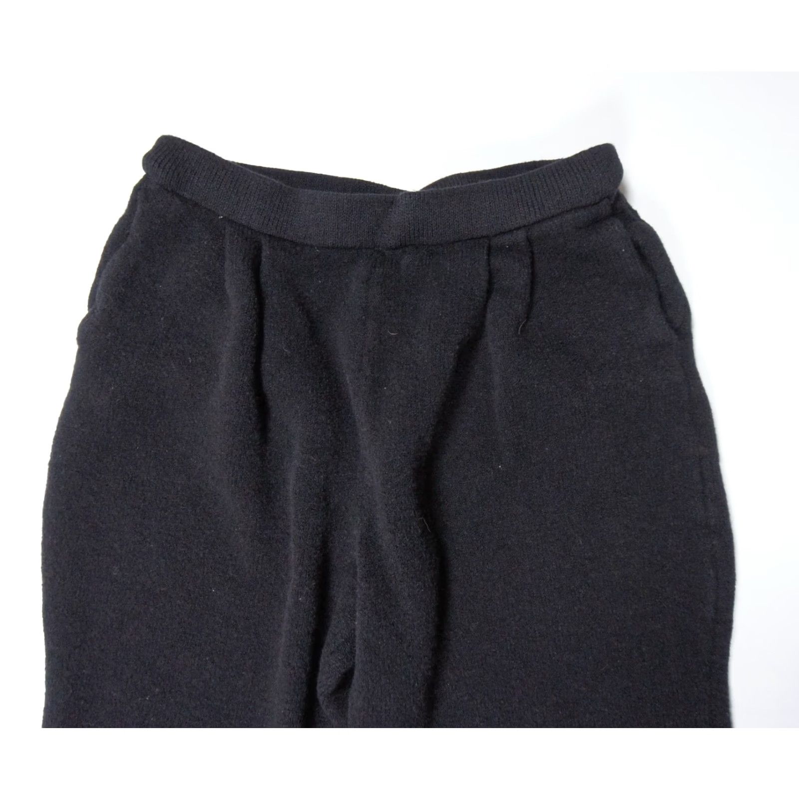 St. John St. John Women's Pants Size 4 Black Cropped Knit Pleated Wide Leg Elastic Waist casual Size 27" / US 4 / IT 40 - 2 Thumbnail