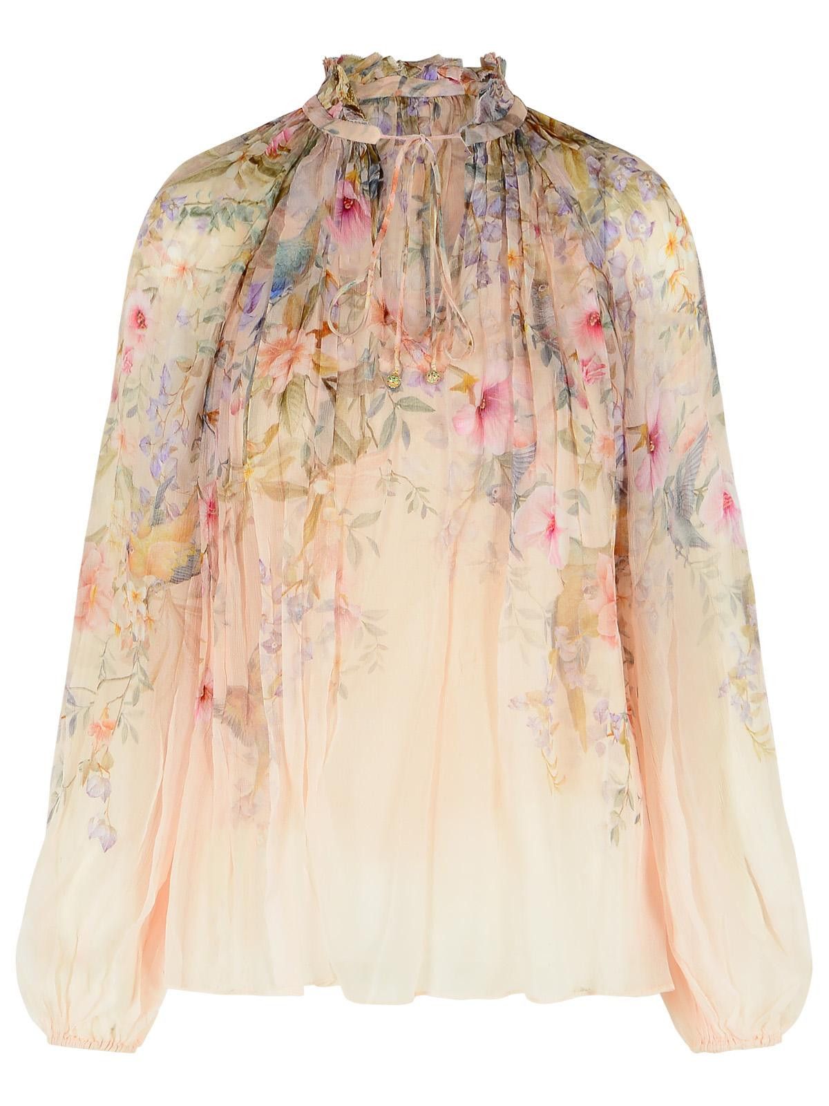 ZIMMERMANN 'Rebellion' Viscose Cream Blouse