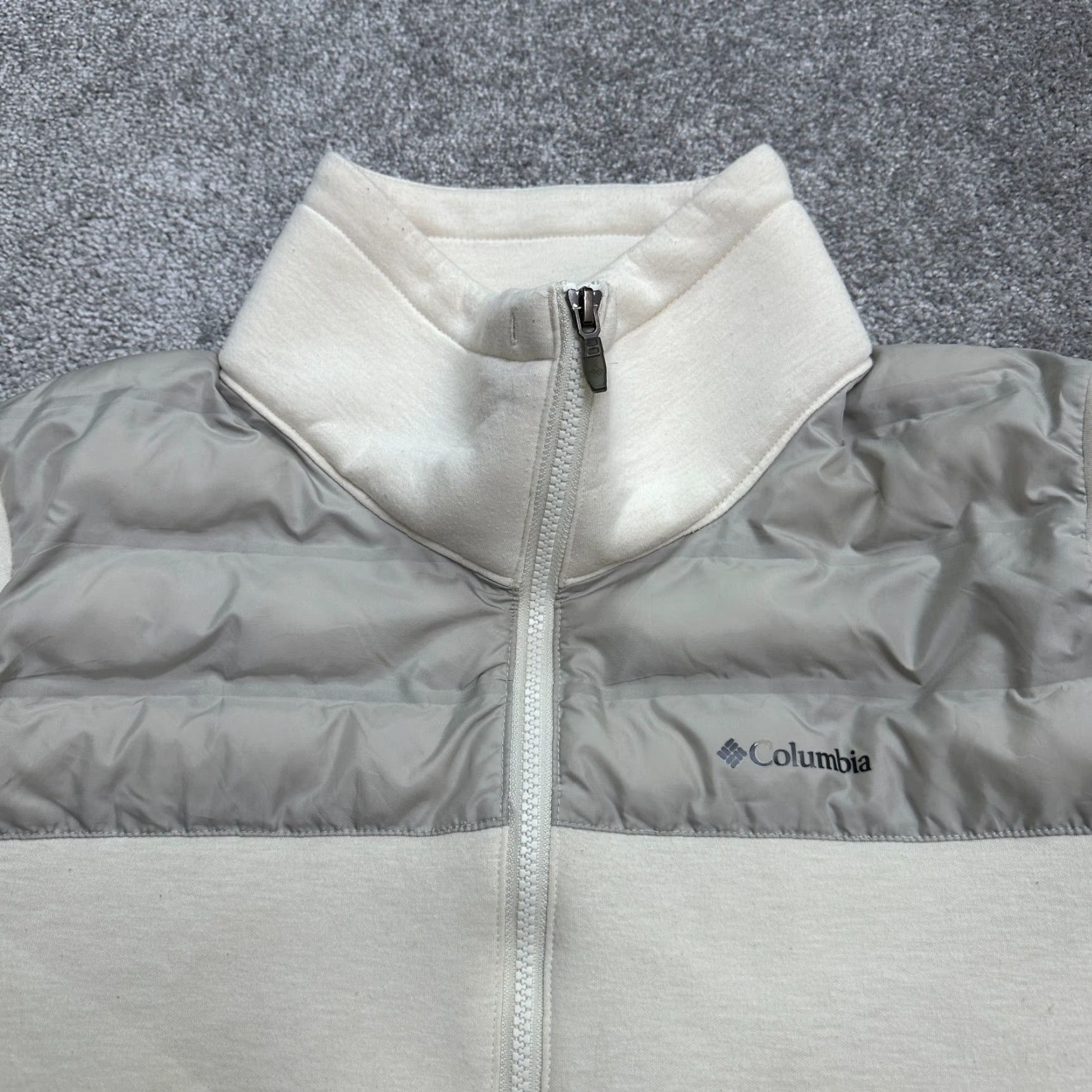 Vintage Columbia Jacket Womens XL Ivory Gray Full Zip Outdoor - Northern Comfort Hybrid Size XL / US 12-14 / IT 48-50 - 3 Thumbnail