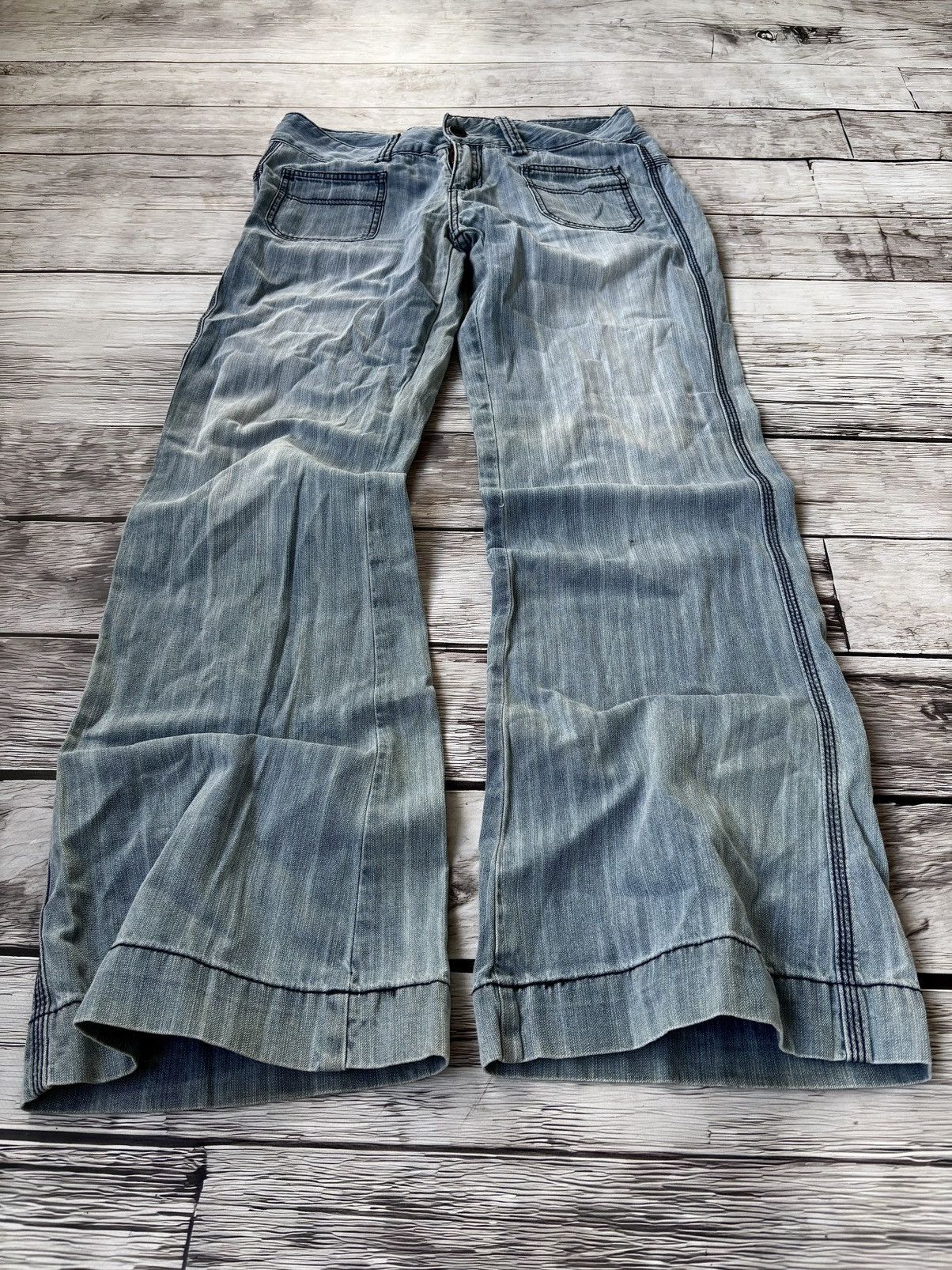 Designer × Hysteric Glamour × Japanese Brand y2k Flared Hysteric Glamour Japanese Denim Washed CRazy Size US 32 / EU 48 - 2 Thumbnail