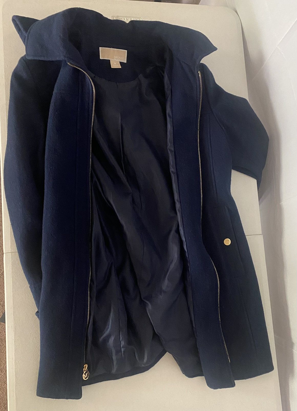 Michael Kors Michael Kors Women's Navy Blue Wool Blend Coat w/Hood Medium Size M / US 6-8 / IT 42-44 - 7 Thumbnail