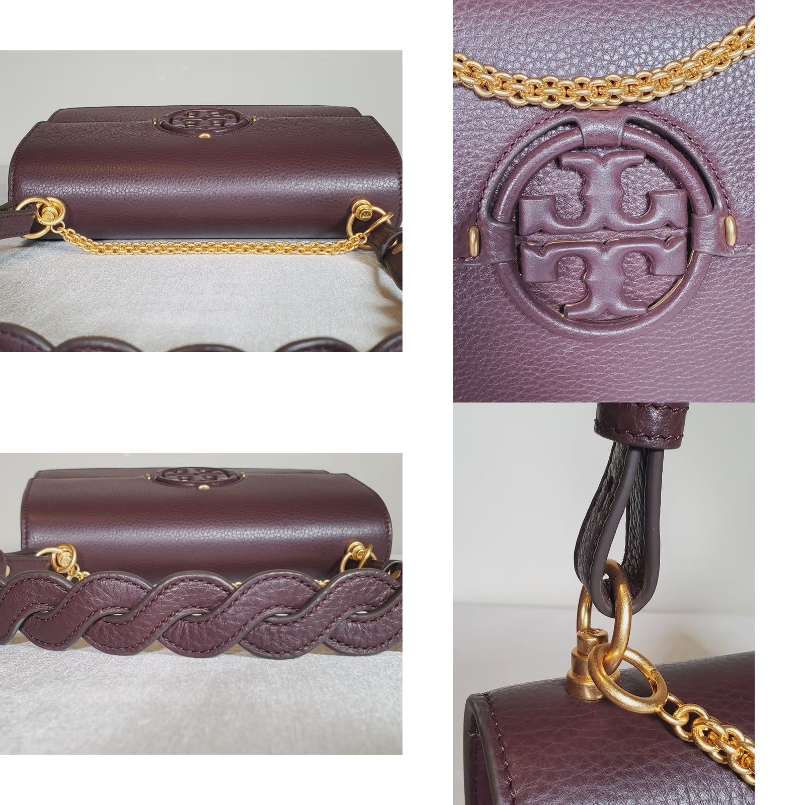 Tory Burch Tory Burch Miller Shoulder Bag Tempranillo Dark Burgundy Leather Magnetic Flap 83991 Large Crossbody Bag Women Womens Size ONE SIZE - 8 Thumbnail