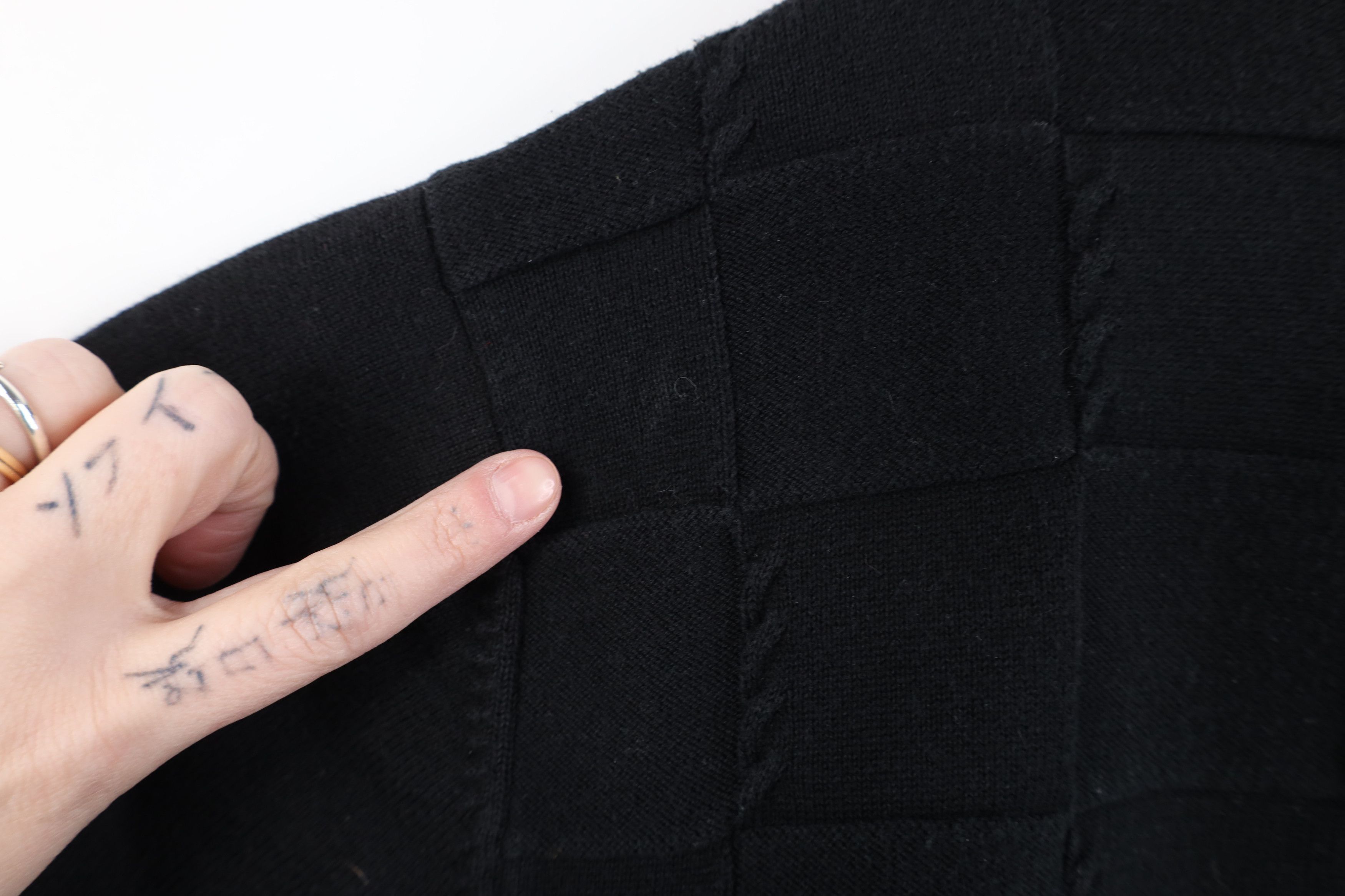 Vintage Vintage 90s Streetwear Cable Knit Mock Neck Sweater Black Size US XL / EU 56 / 4 - 7 Thumbnail