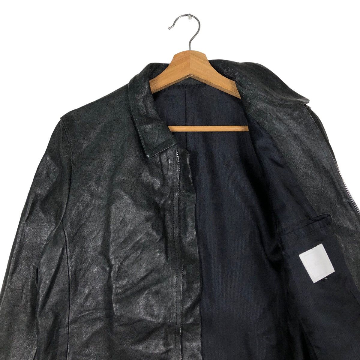 Japanese Brand 🔥Vintage Soft Leather Biker Jacket Kuro Issey Miyake Japan Size US M / EU 48-50 / 2 - 12 Thumbnail