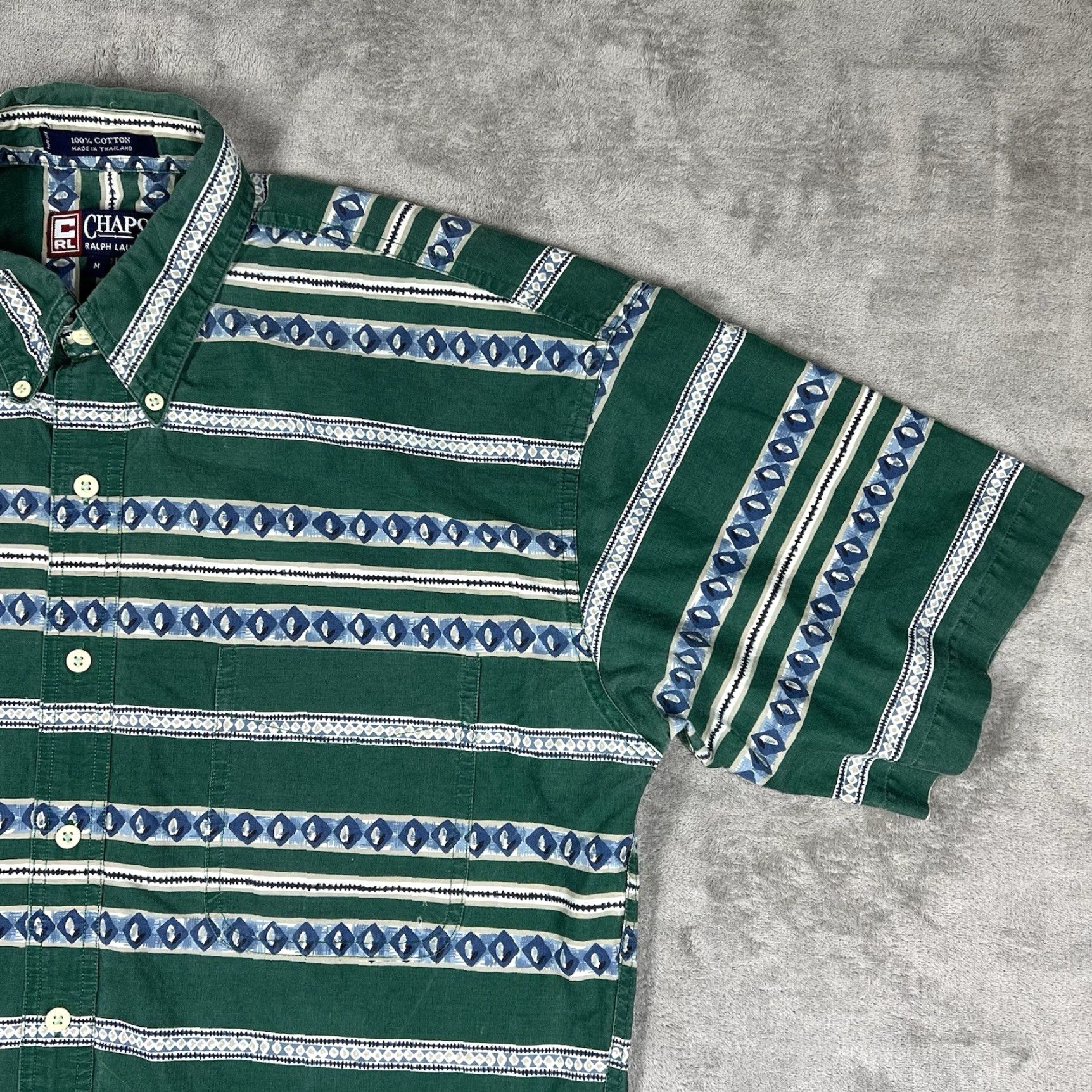 Chaps VINTAGE Chaps Ralph Lauren Button-Up Shirt Men’s M Green Striped Casual, Workwear, 90s, Preppy, Retro Mens Size US M / EU 48-50 / 2 - 4 Thumbnail
