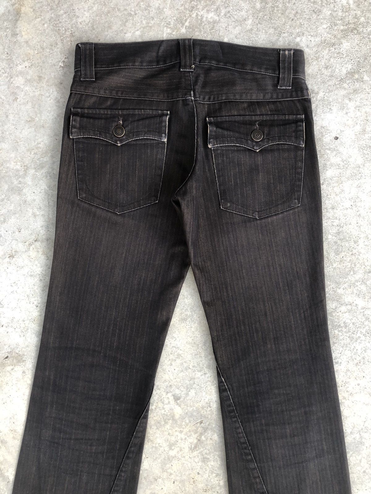 Melrose Japanese Melrose Flared Jeans Hickory Stripe Distressed Size US 31 - 8 Thumbnail