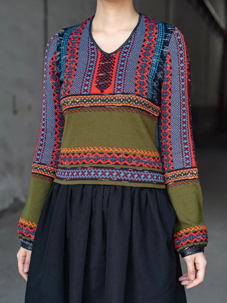 Kenzo KENZO 80's leather patchwork knit vintage Size M / US 6-8 / IT 42-44 - 3 Thumbnail