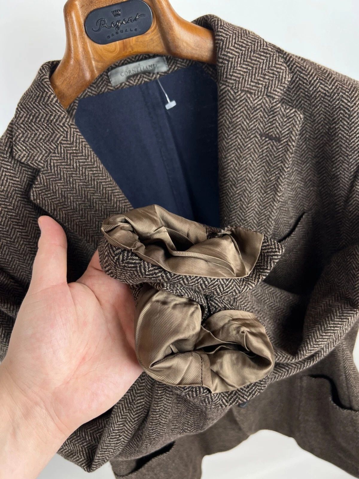 Corneliani Corneliani Wool Blend Herringbone Italian Blazer Jacket Size 44R - 14 Thumbnail