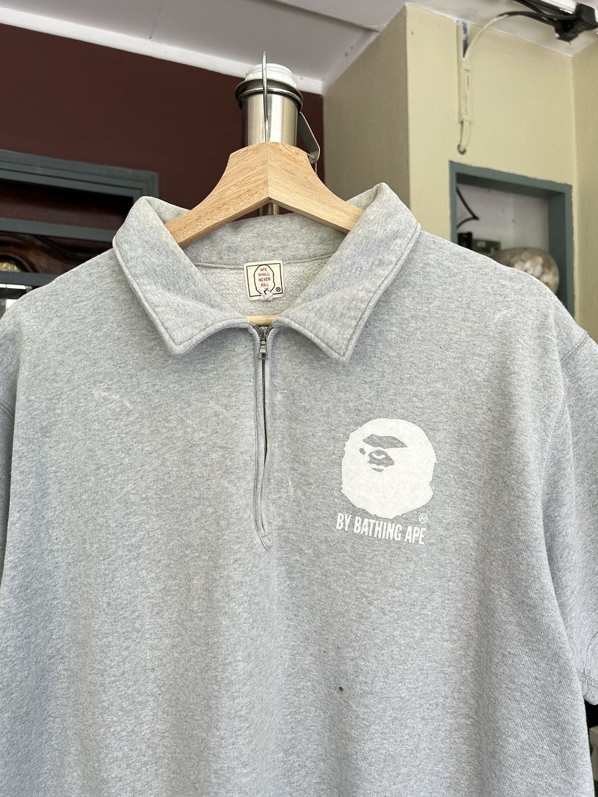 Bape By Bathing Ape Half Zip S/S Sweatshirt Size US L / EU 52-54 / 3 - 3 Thumbnail