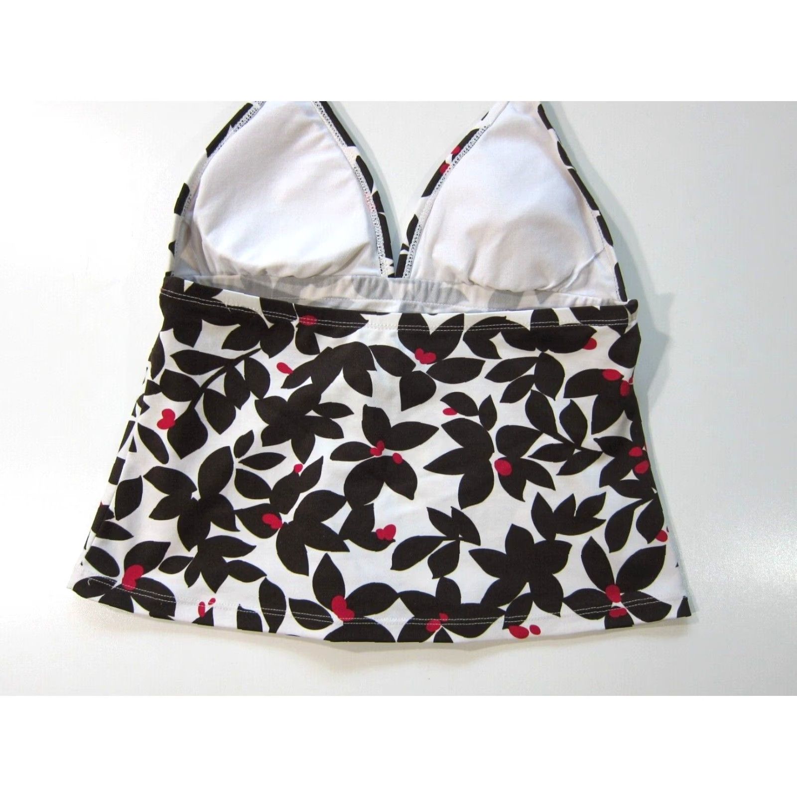 Vintage Jag Brown Pink White Floral Halter Top Swim Tankini Top Women Medium Size M / US 6-8 / IT 42-44 - 5 Thumbnail