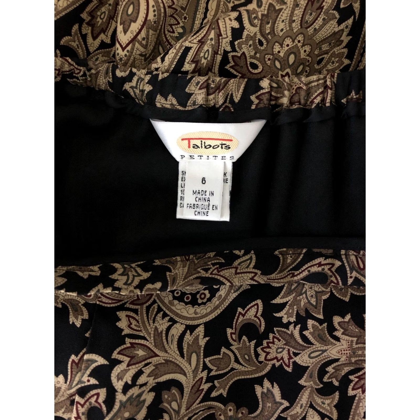 Talbots Talbots Silk A-Line Midi Skirt 6 Brown Geometric Boho Career Classic Whimsigoth Women XS? Size 28" / US 6 / IT 42 - 3 Thumbnail