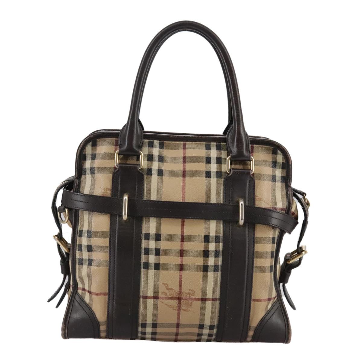 Burberry Burberry Nova Check Hand Bag Pvc Leather Beige Size ONE SIZE - 2 Thumbnail