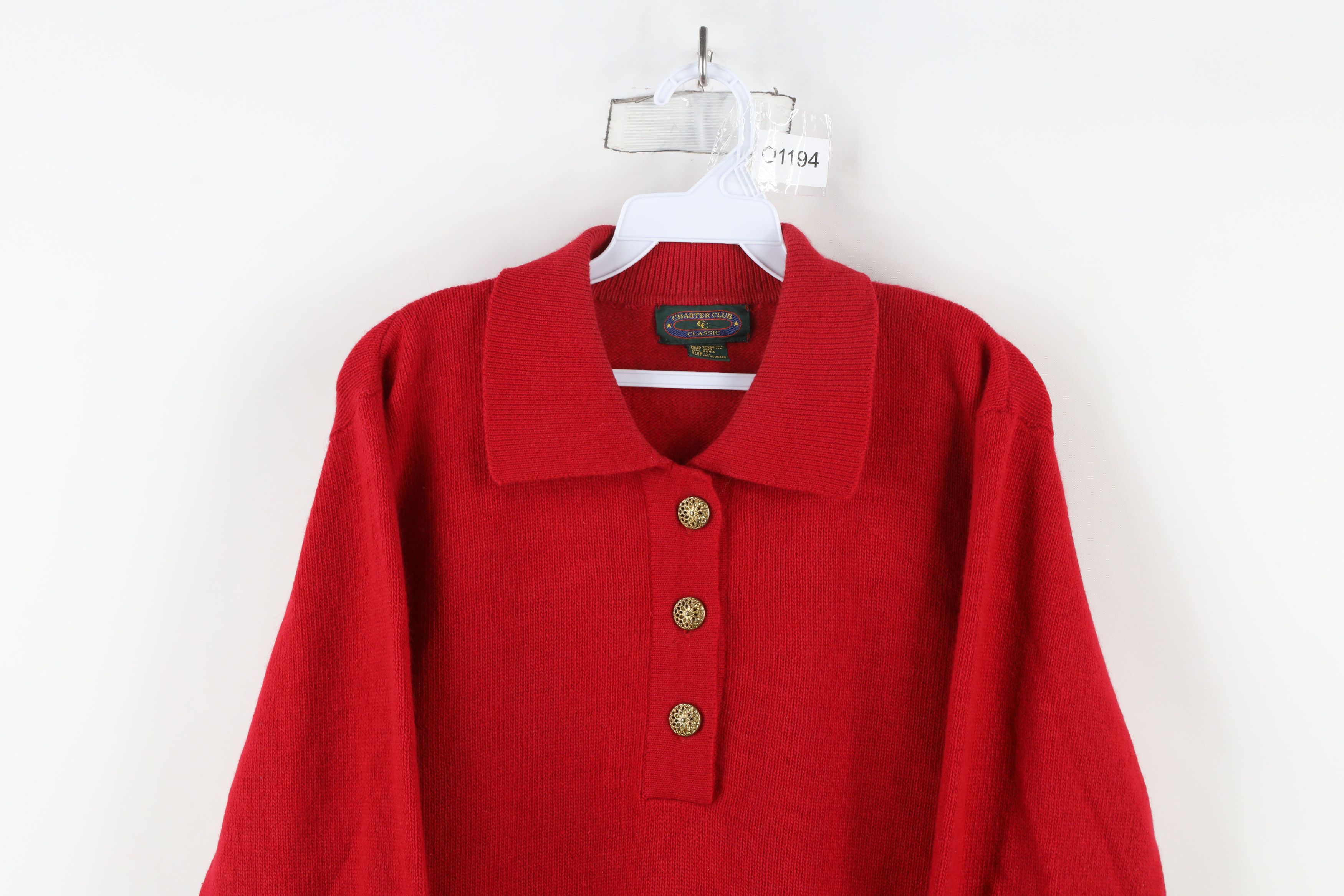 Vintage Vintage 90s Streetwear Lambswool Knit Collared Sweater Size L / US 10 / IT 46 - 2 Thumbnail