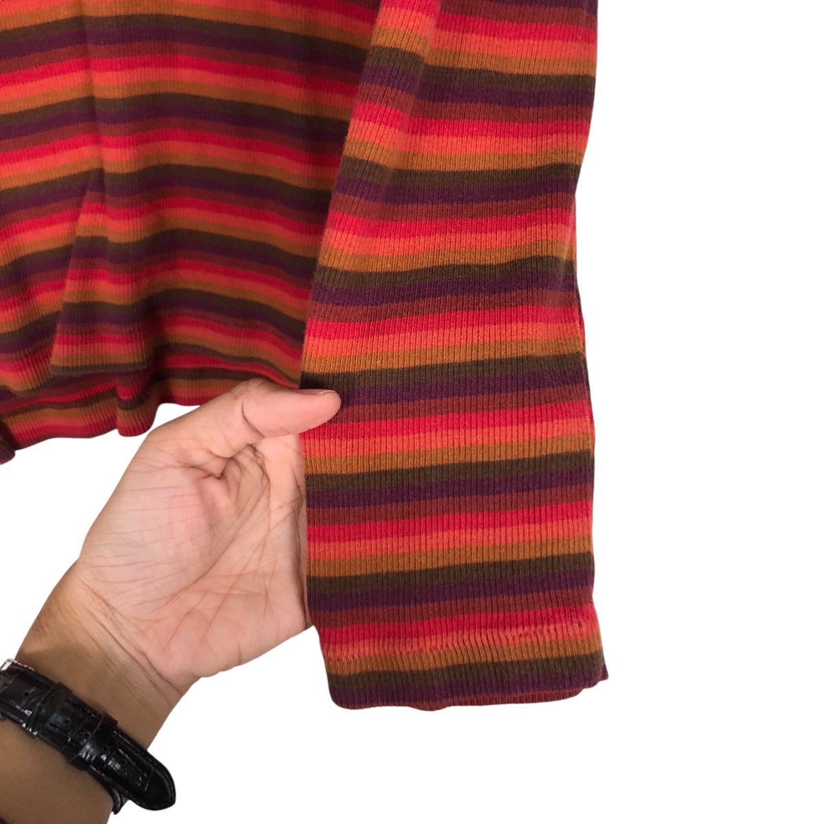 Japanese Brand × Vintage Vintage Elle Striped 90s Jumper Pullover Medium Size US M / EU 48-50 / 2 - 9 Thumbnail
