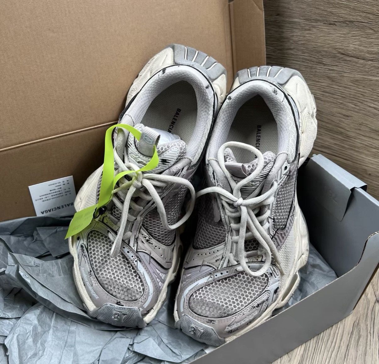 Balenciaga Balenciaga Distressed Studded Triple S Sneakers J41 Size US 7 / IT 37 - 2 Thumbnail