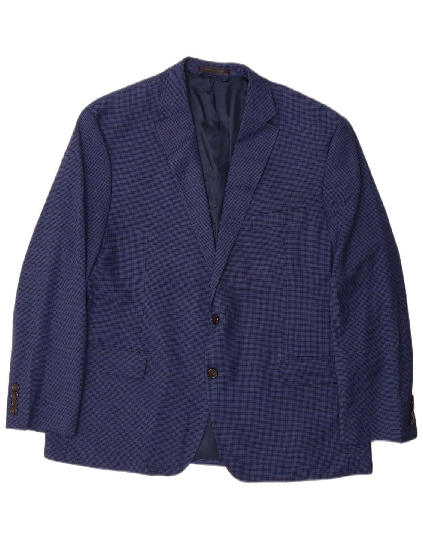 Ralph Lauren Mens 2 Button Blazer Jacket UK 42 XL Blue Houndstooth Size US XXL / EU 58 / 5 - 1 Thumbnail
