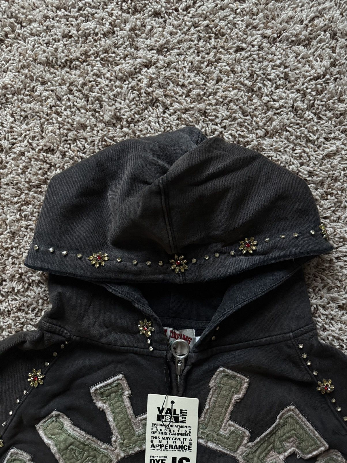 Vale Vale Forever Black Green Gem Zip Up Hoodie State Legacy Size US L / EU 52-54 / 3 - 4 Thumbnail