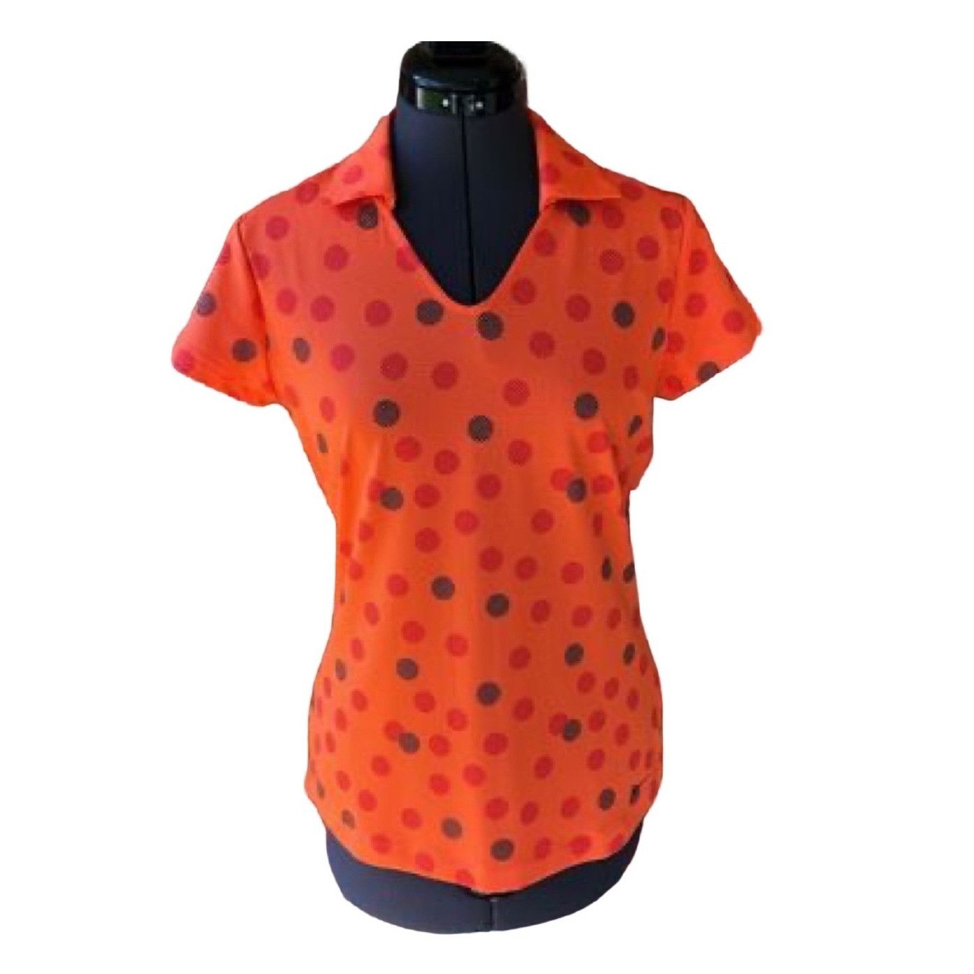 Nike Nike Golf Tour Performance Dri-Fit Polo Shirt Orange Polka D Size S / US 4 / IT 40 - 1 Thumbnail